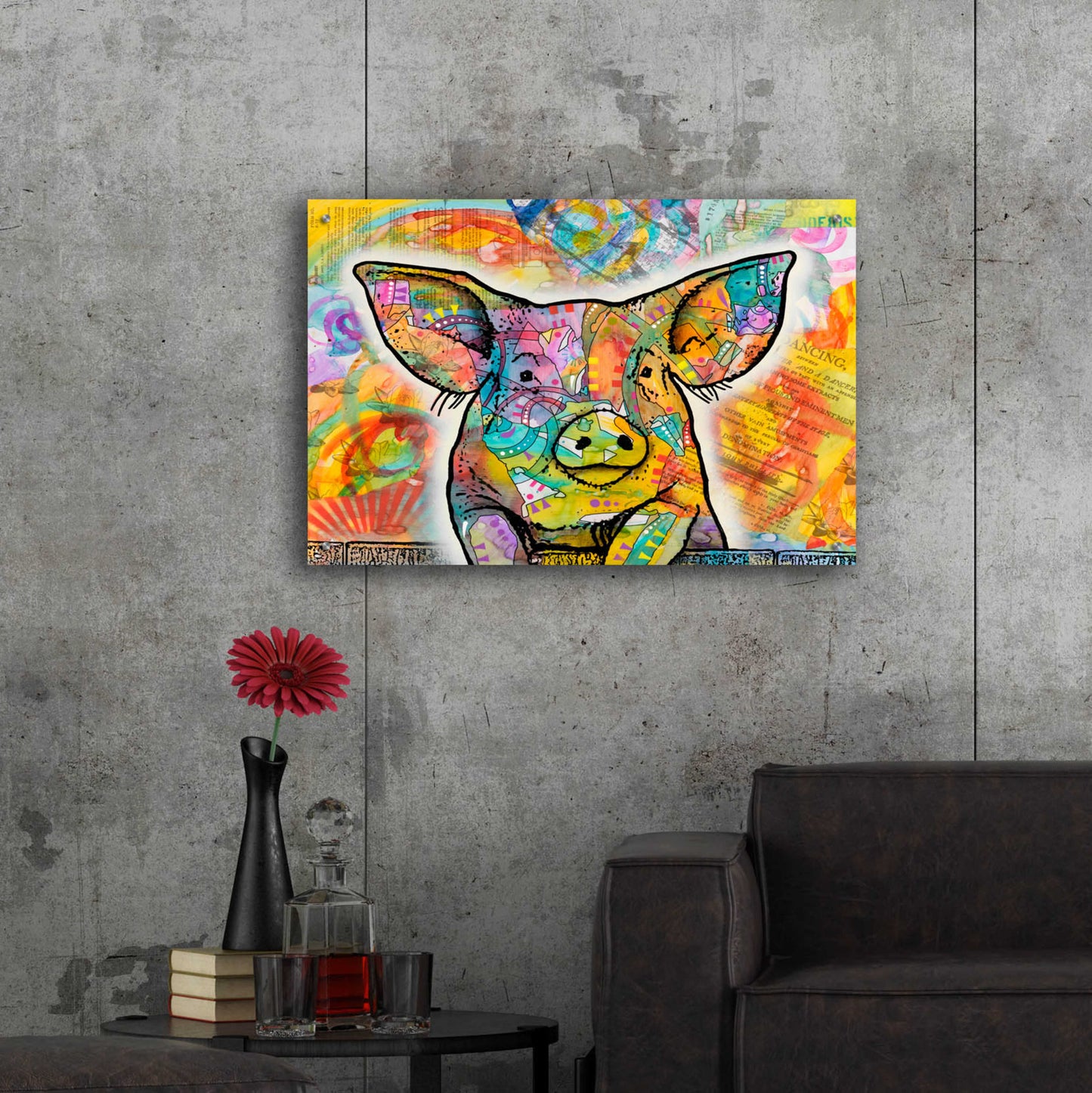 Epic Art 'The Pig' by Dean Russo, Acrylic Glass Wall Art,36x24