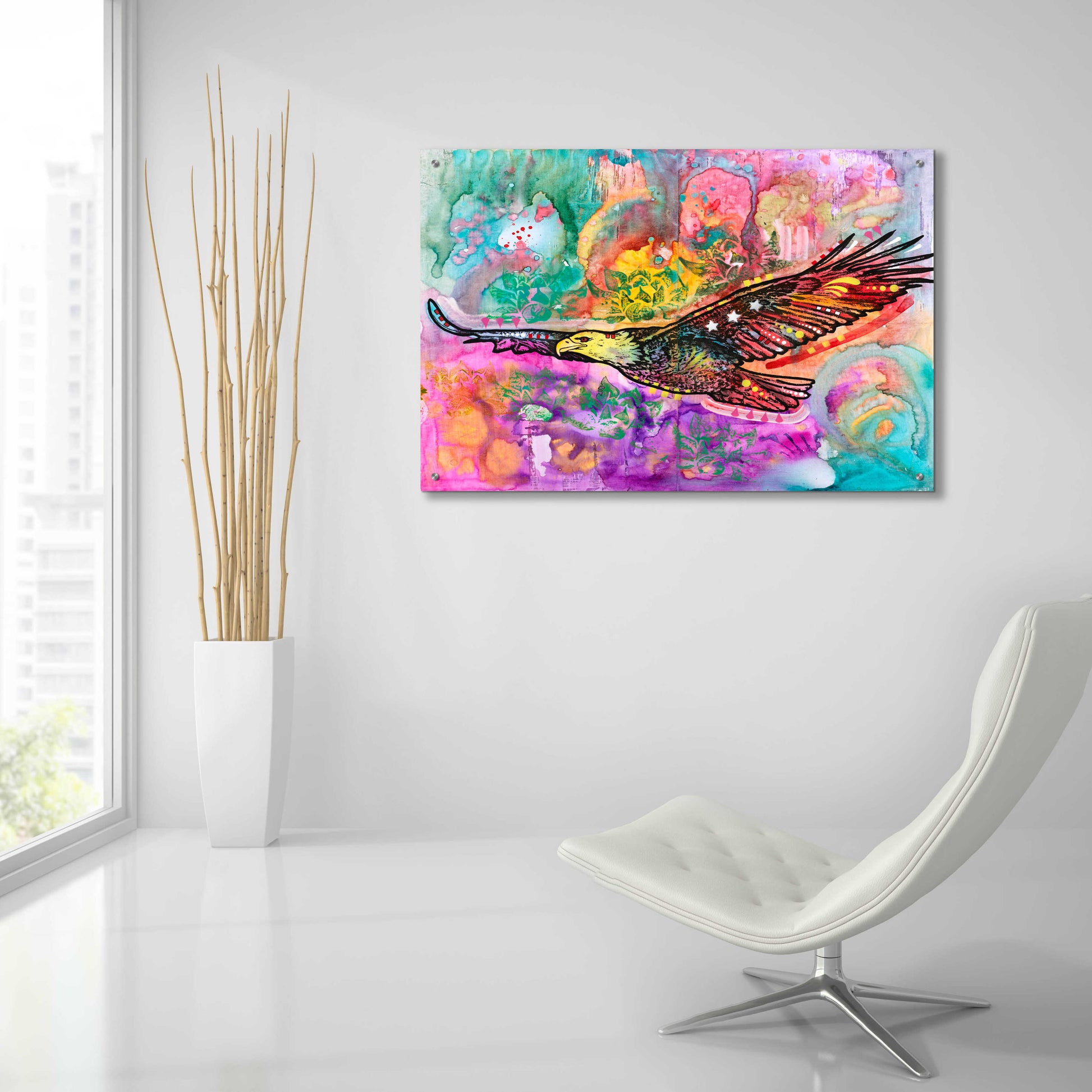 Epic Art 'Sacred Eagle' by Dean Russo, Acrylic Glass Wall Art,36x24