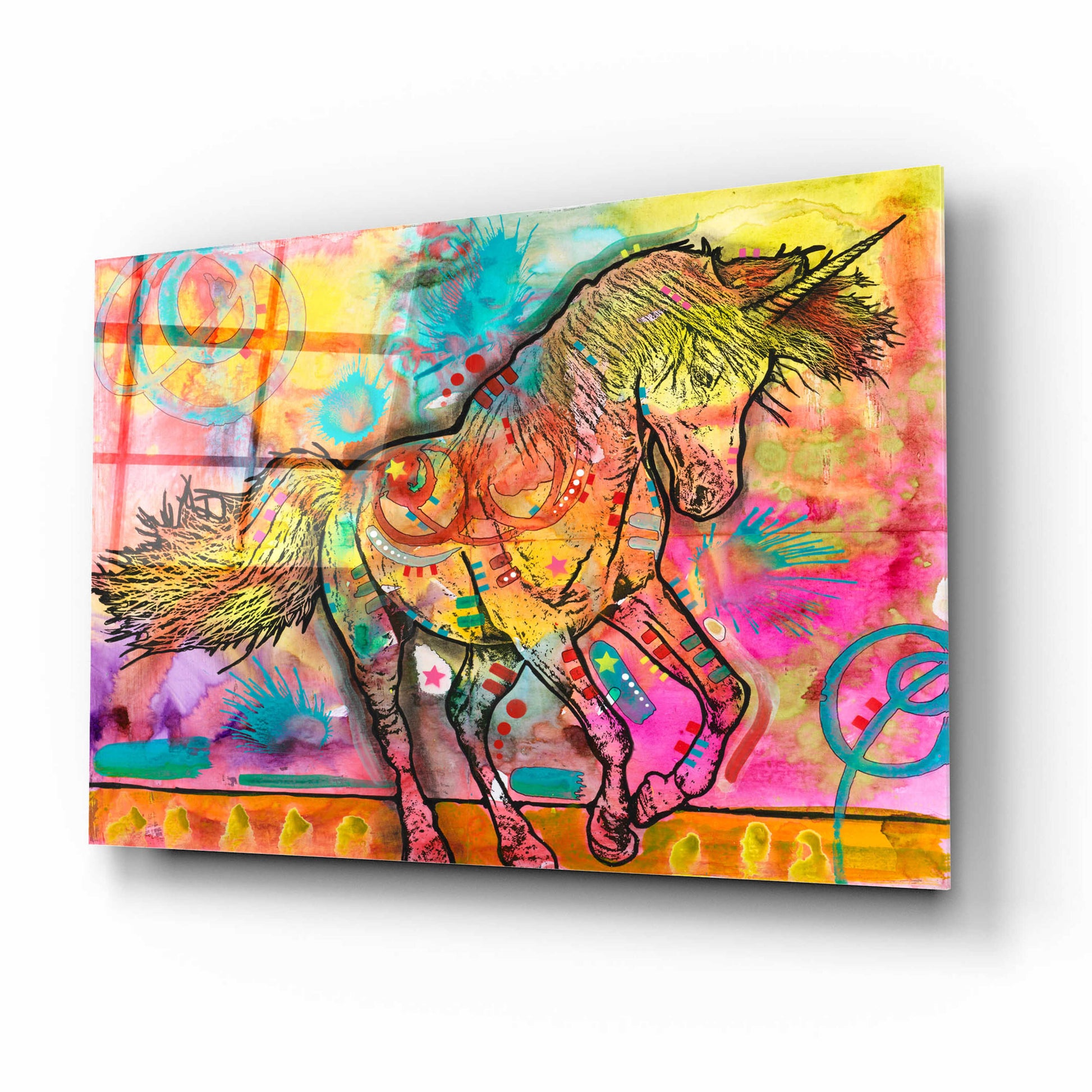 Epic Art 'Unicorn of Love' by Dean Russo, Acrylic Glass Wall Art,16x12