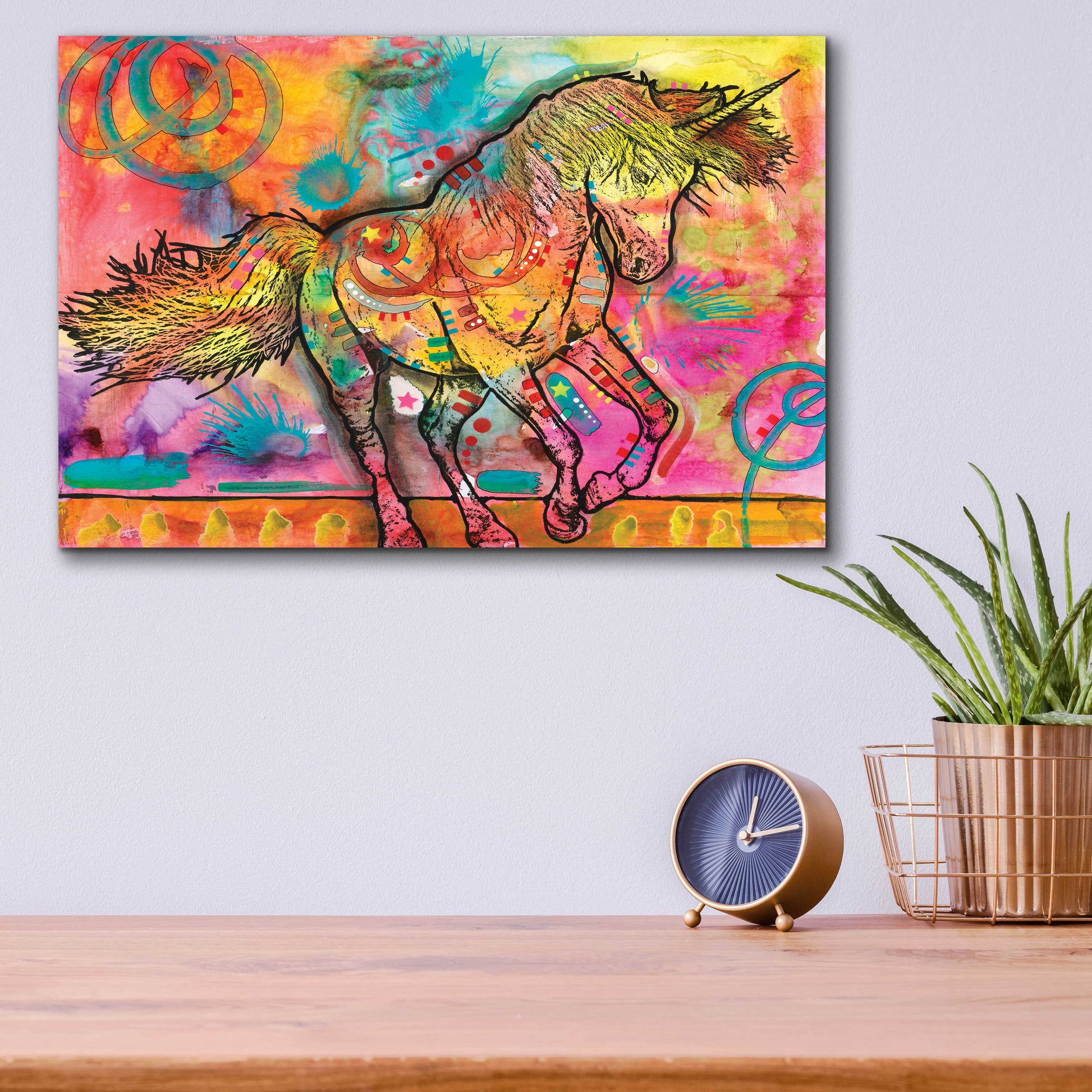 Epic Art 'Unicorn of Love' by Dean Russo, Acrylic Glass Wall Art,16x12