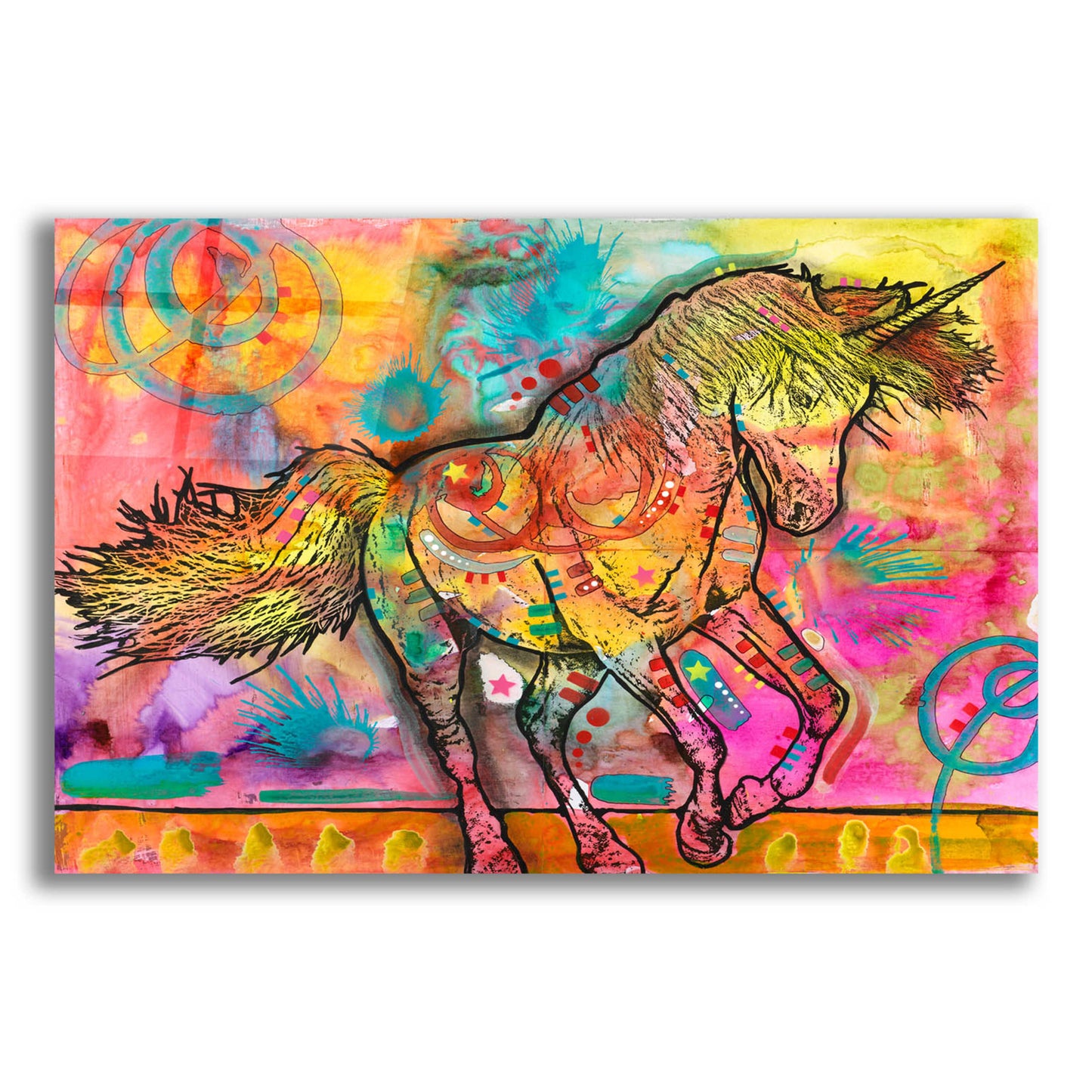 Epic Art 'Unicorn of Love' by Dean Russo, Acrylic Glass Wall Art,16x12