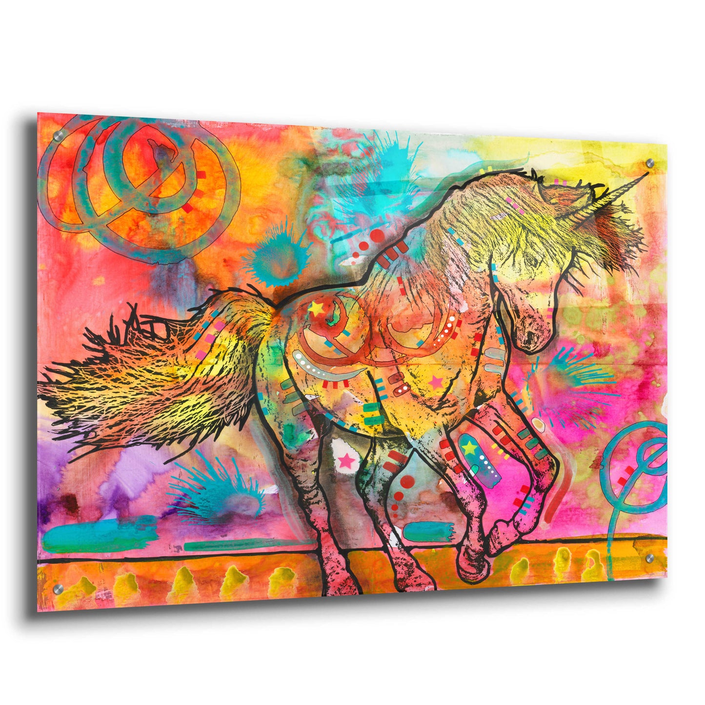 Epic Art 'Unicorn of Love' by Dean Russo, Acrylic Glass Wall Art,36x24