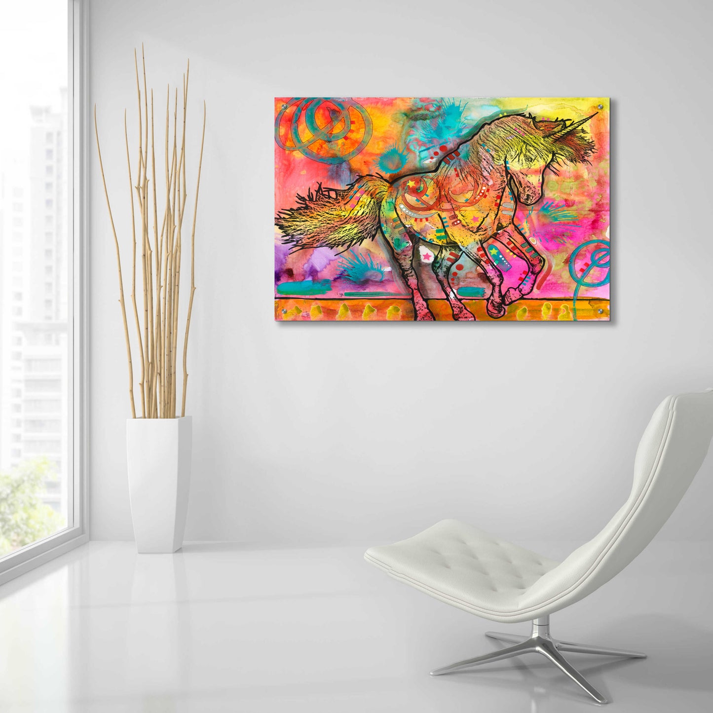 Epic Art 'Unicorn of Love' by Dean Russo, Acrylic Glass Wall Art,36x24