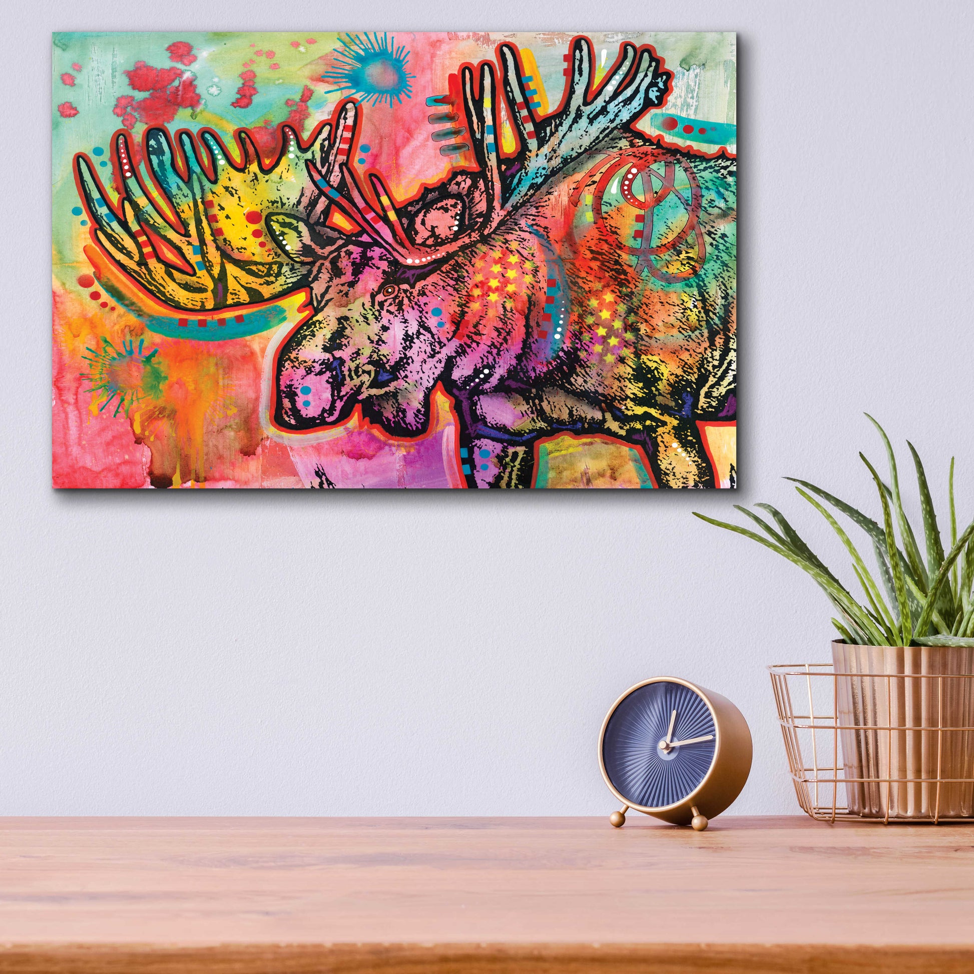 Epic Art 'Bull Moose ' by Dean Russo, Acrylic Glass Wall Art,16x12