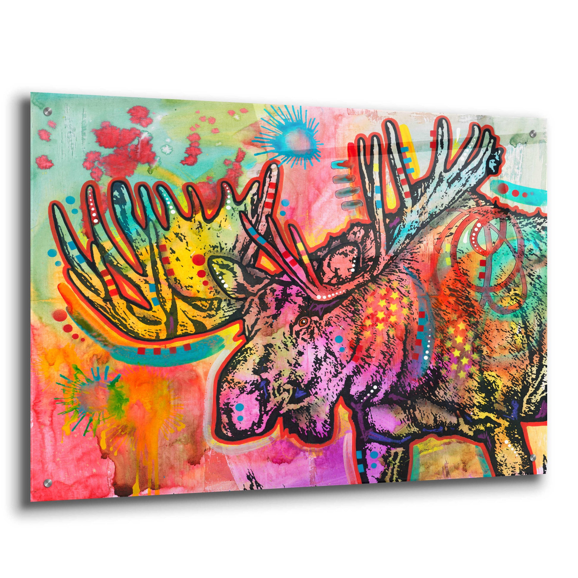 Epic Art 'Bull Moose ' by Dean Russo, Acrylic Glass Wall Art,36x24