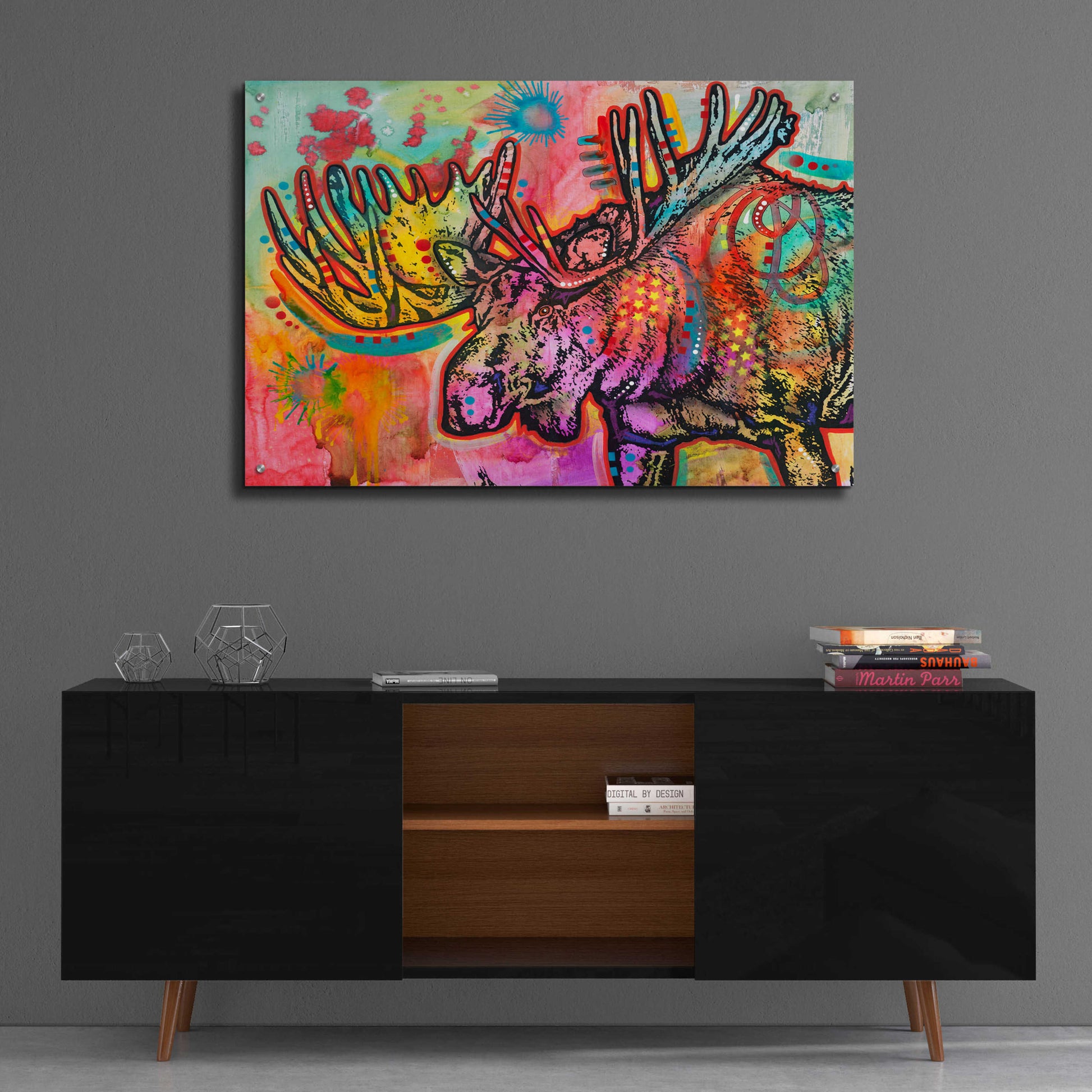 Epic Art 'Bull Moose ' by Dean Russo, Acrylic Glass Wall Art,36x24