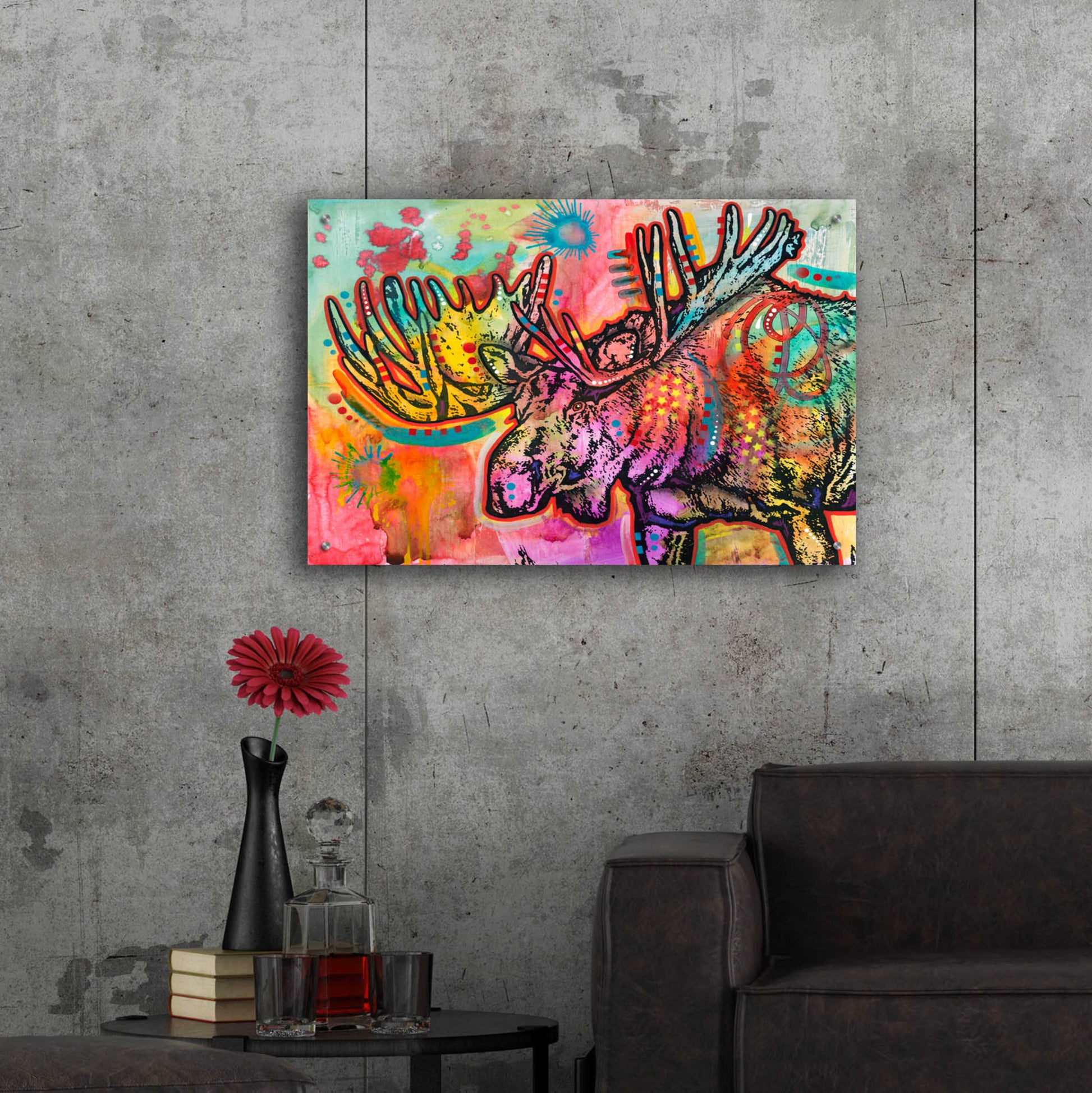 Epic Art 'Bull Moose ' by Dean Russo, Acrylic Glass Wall Art,36x24