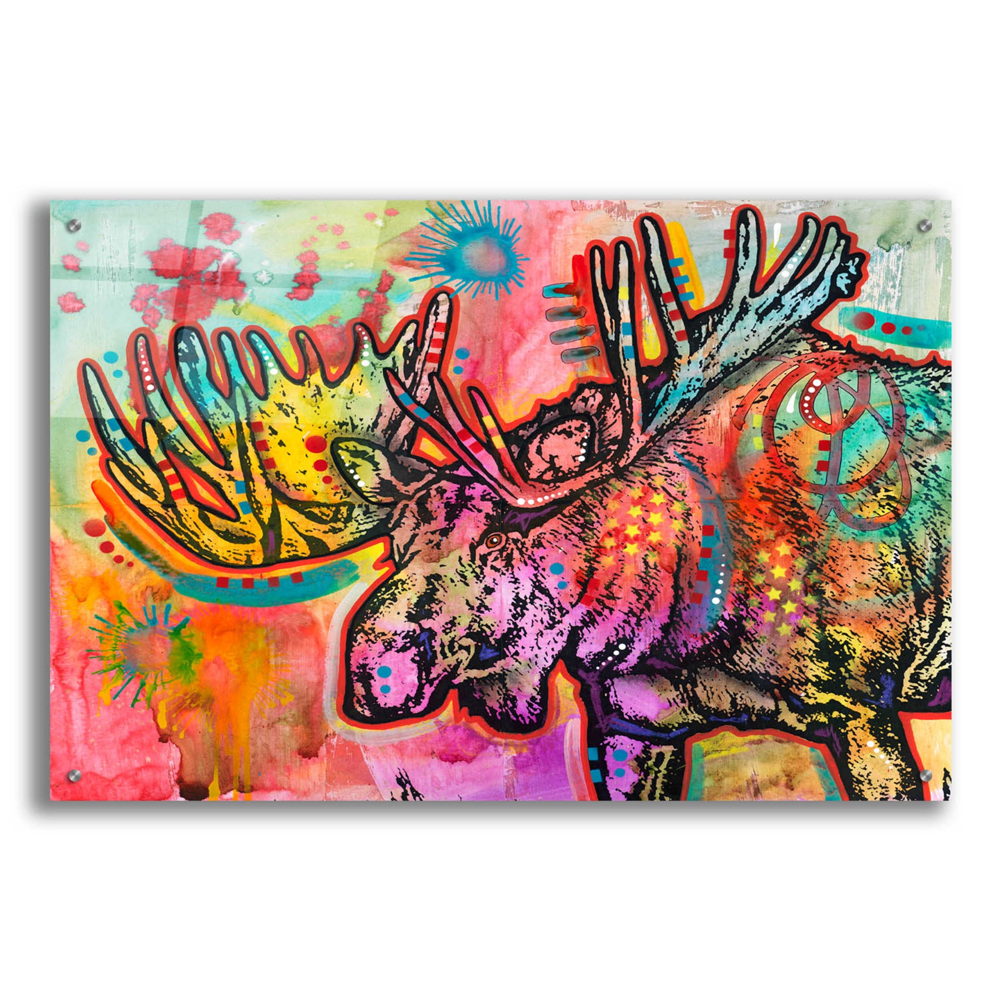 Epic Art 'Bull Moose ' by Dean Russo, Acrylic Glass Wall Art,36x24