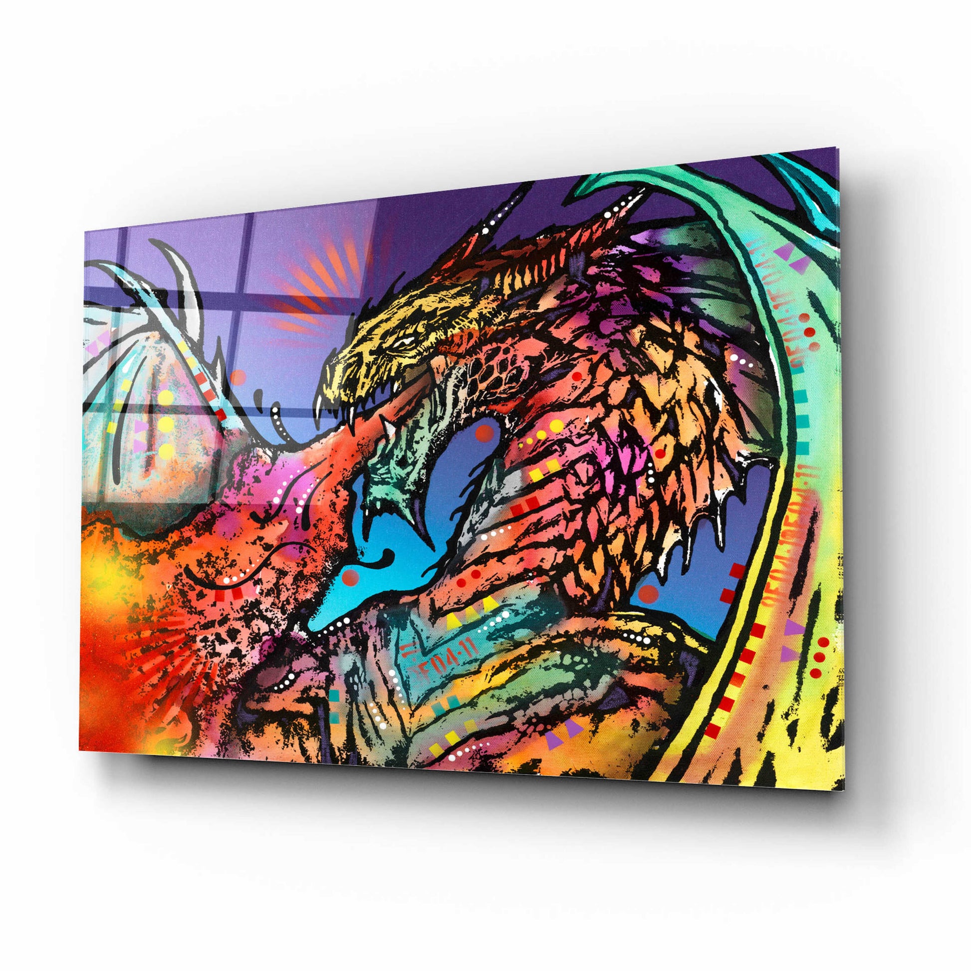 Epic Art 'Dragon Fire' by Dean Russo, Acrylic Glass Wall Art,16x12