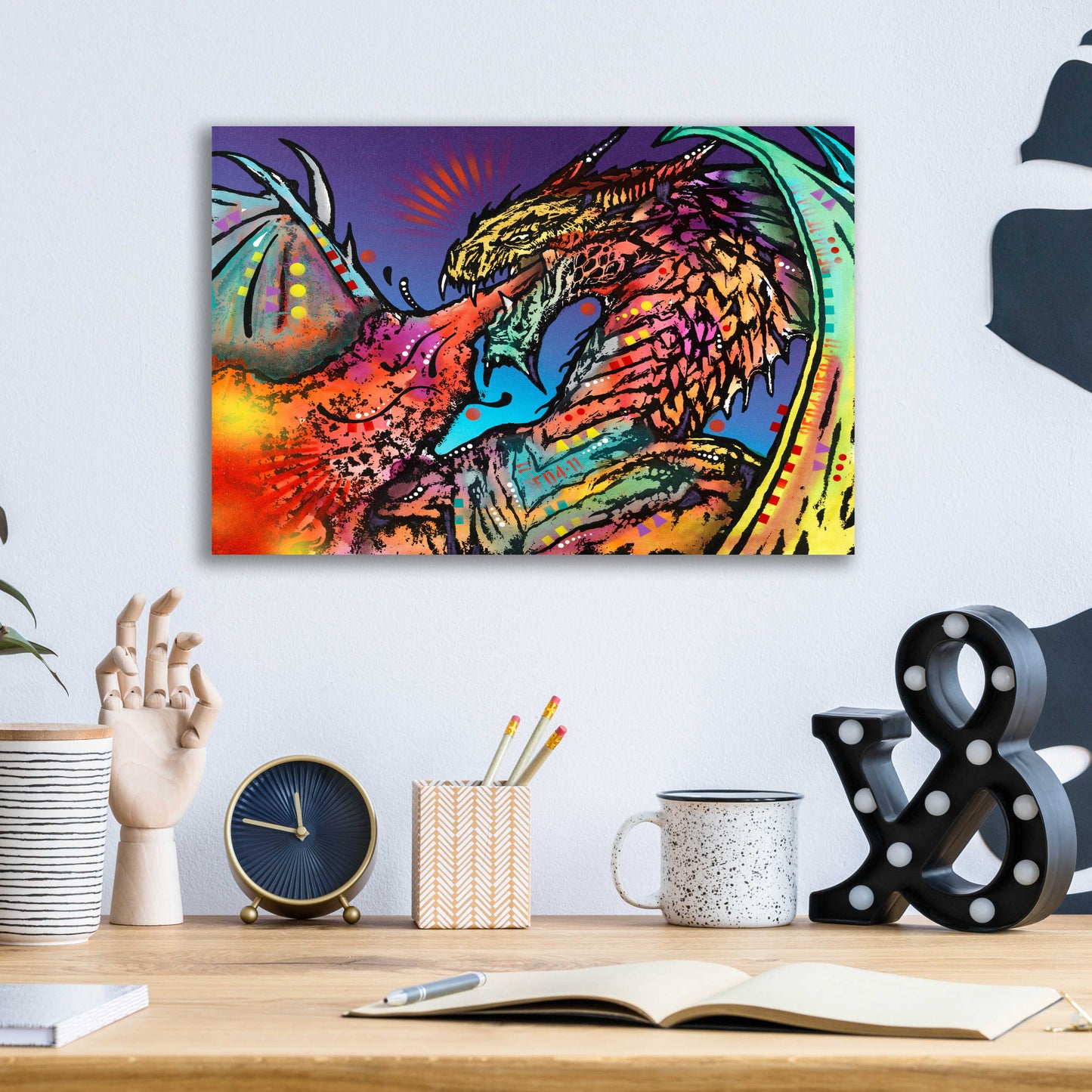 Epic Art 'Dragon Fire' by Dean Russo, Acrylic Glass Wall Art,16x12