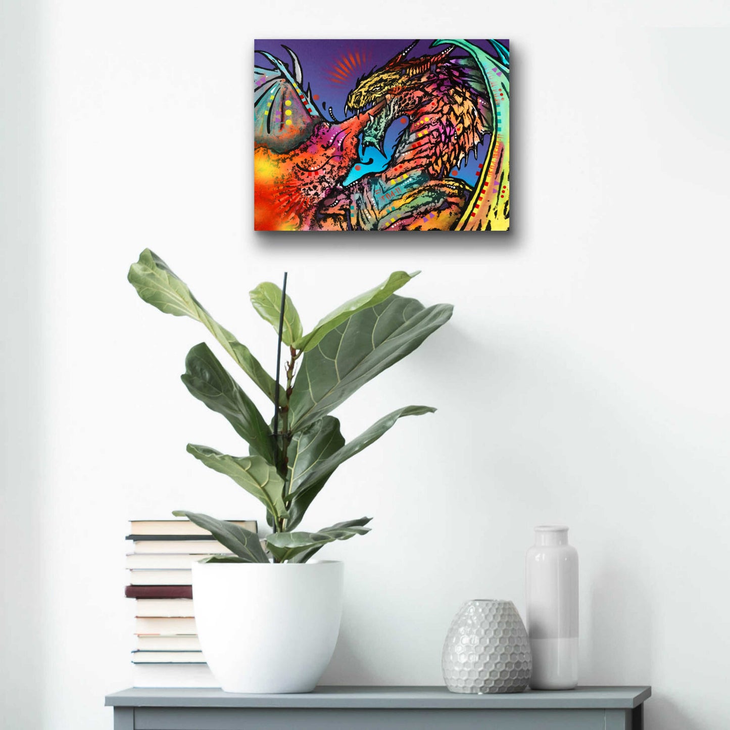 Epic Art 'Dragon Fire' by Dean Russo, Acrylic Glass Wall Art,16x12