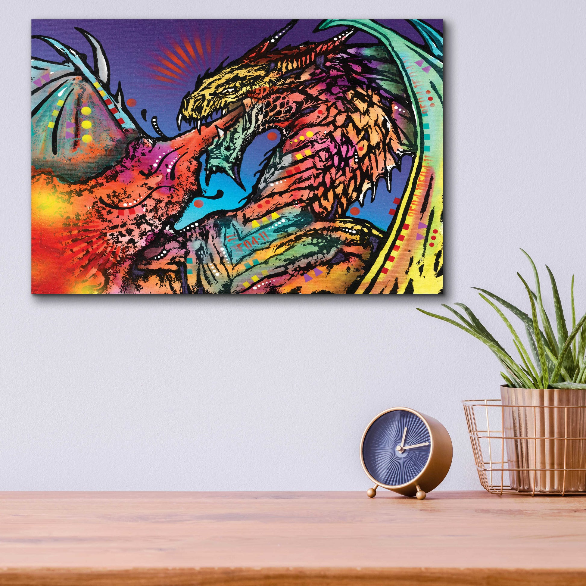 Epic Art 'Dragon Fire' by Dean Russo, Acrylic Glass Wall Art,16x12