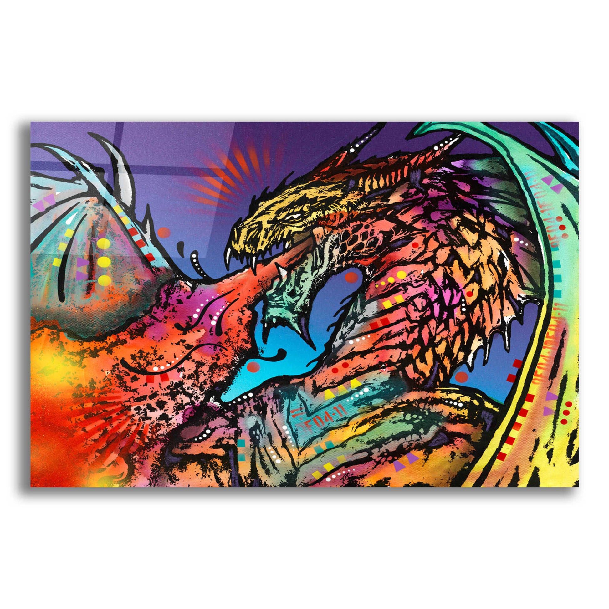 Epic Art 'Dragon Fire' by Dean Russo, Acrylic Glass Wall Art,16x12