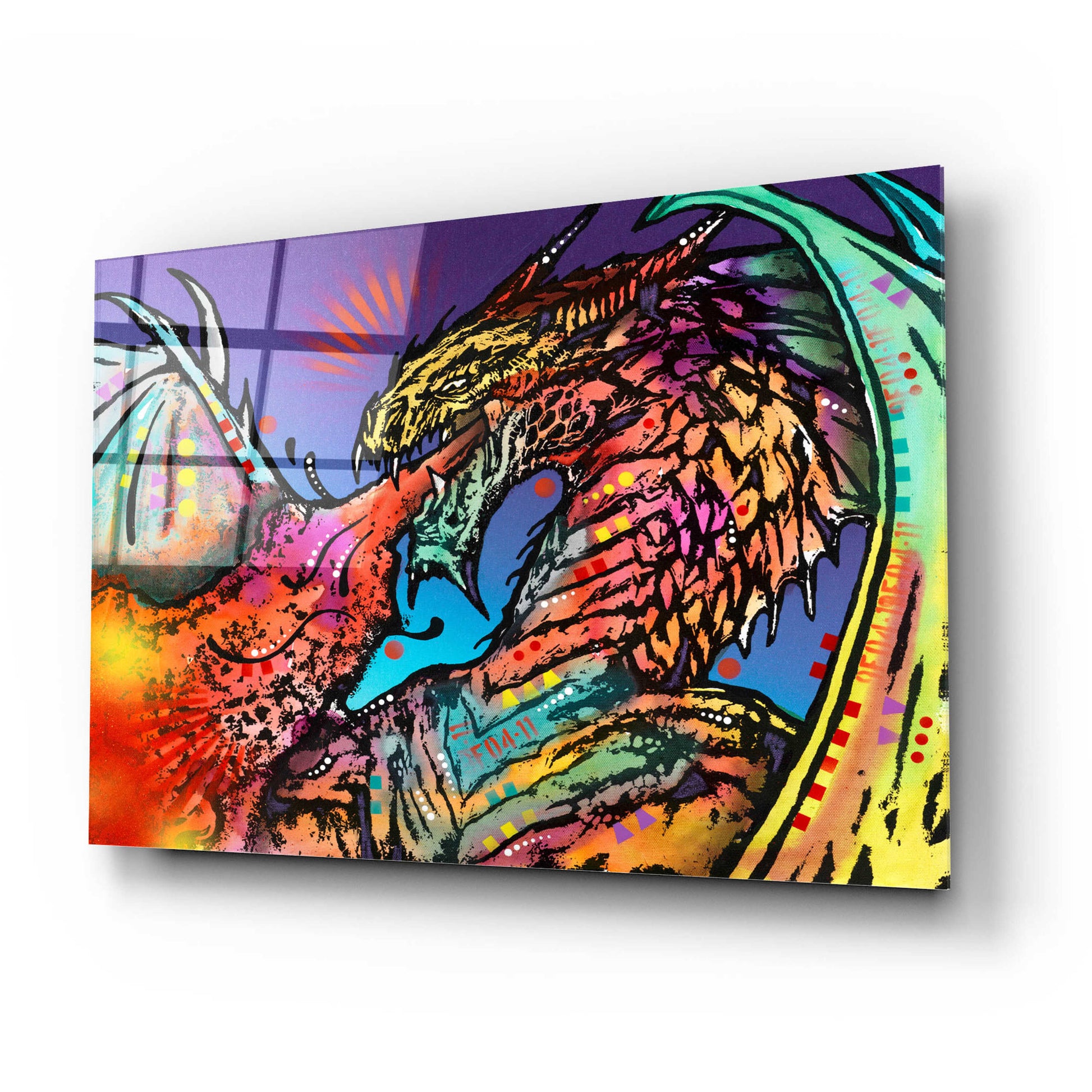 Epic Art 'Dragon Fire' by Dean Russo, Acrylic Glass Wall Art,24x16