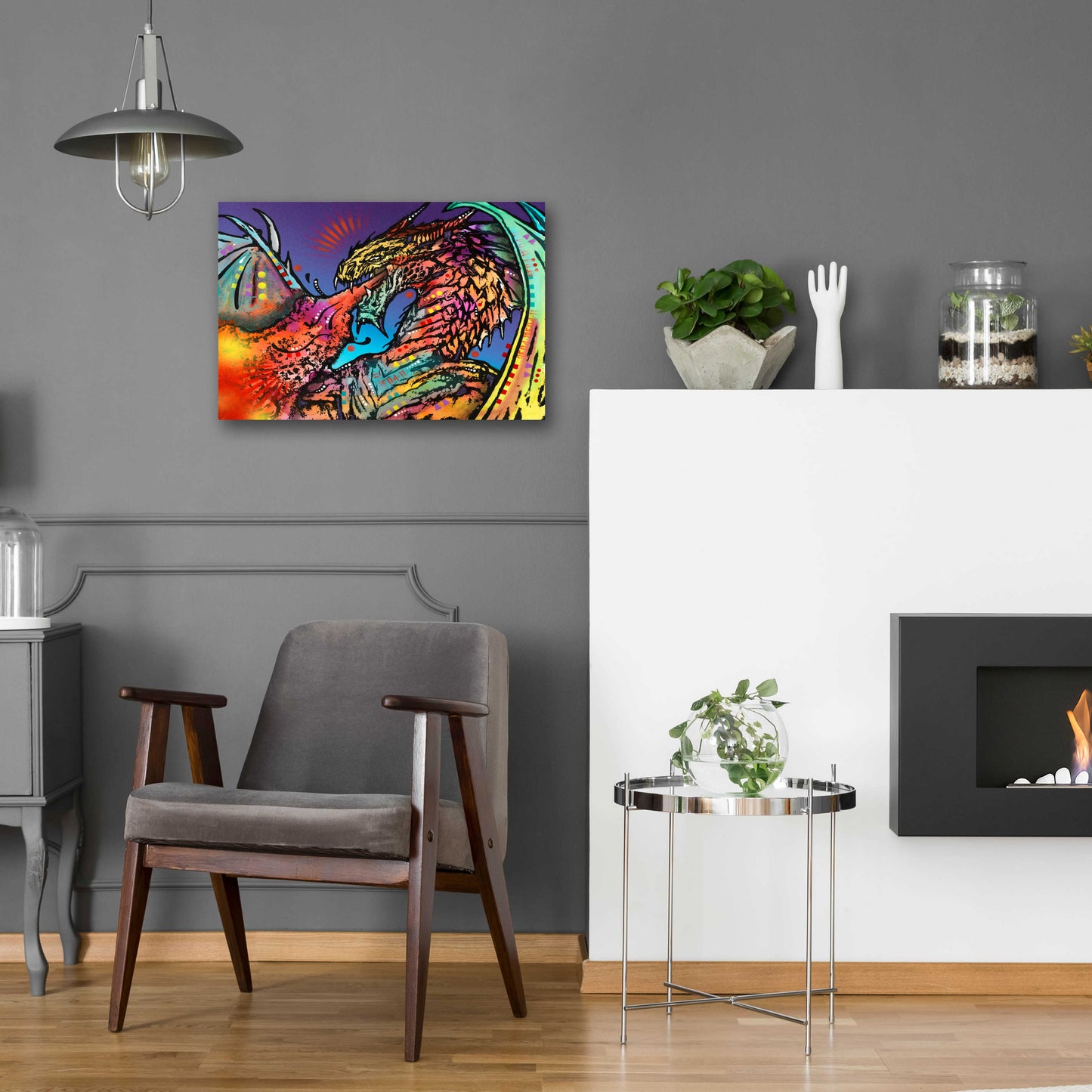 Epic Art 'Dragon Fire' by Dean Russo, Acrylic Glass Wall Art,24x16