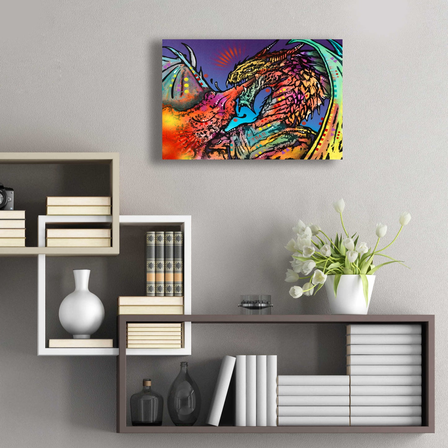 Epic Art 'Dragon Fire' by Dean Russo, Acrylic Glass Wall Art,24x16