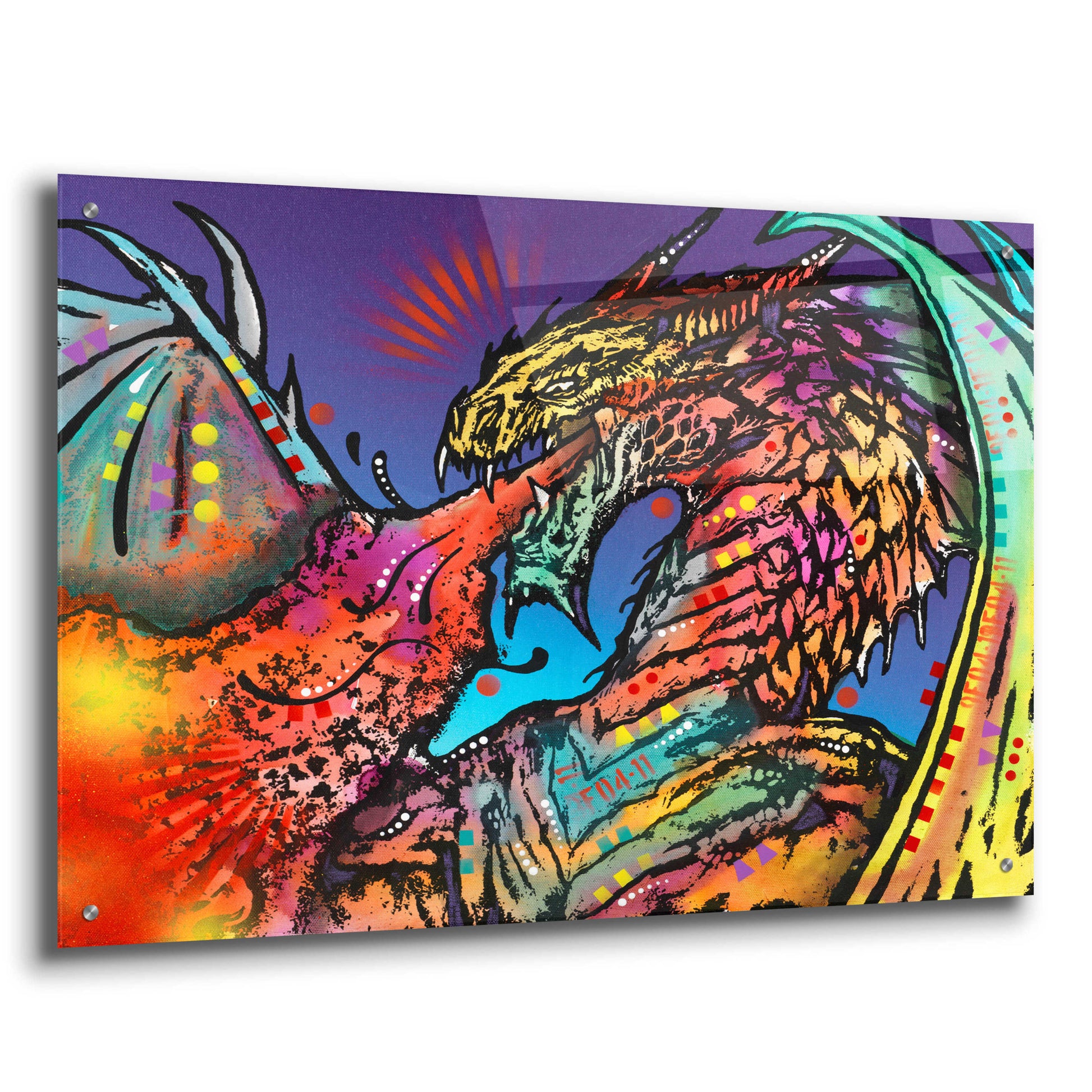 Epic Art 'Dragon Fire' by Dean Russo, Acrylic Glass Wall Art,36x24