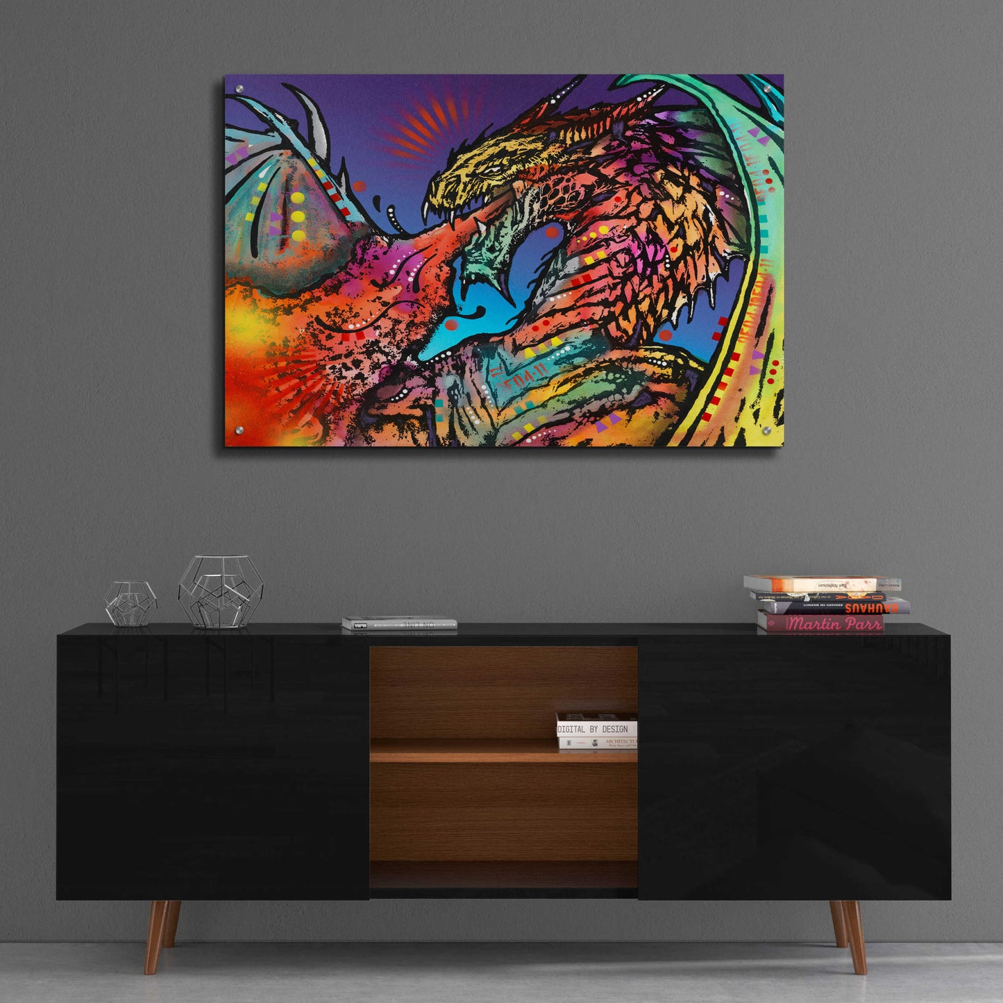 Epic Art 'Dragon Fire' by Dean Russo, Acrylic Glass Wall Art,36x24