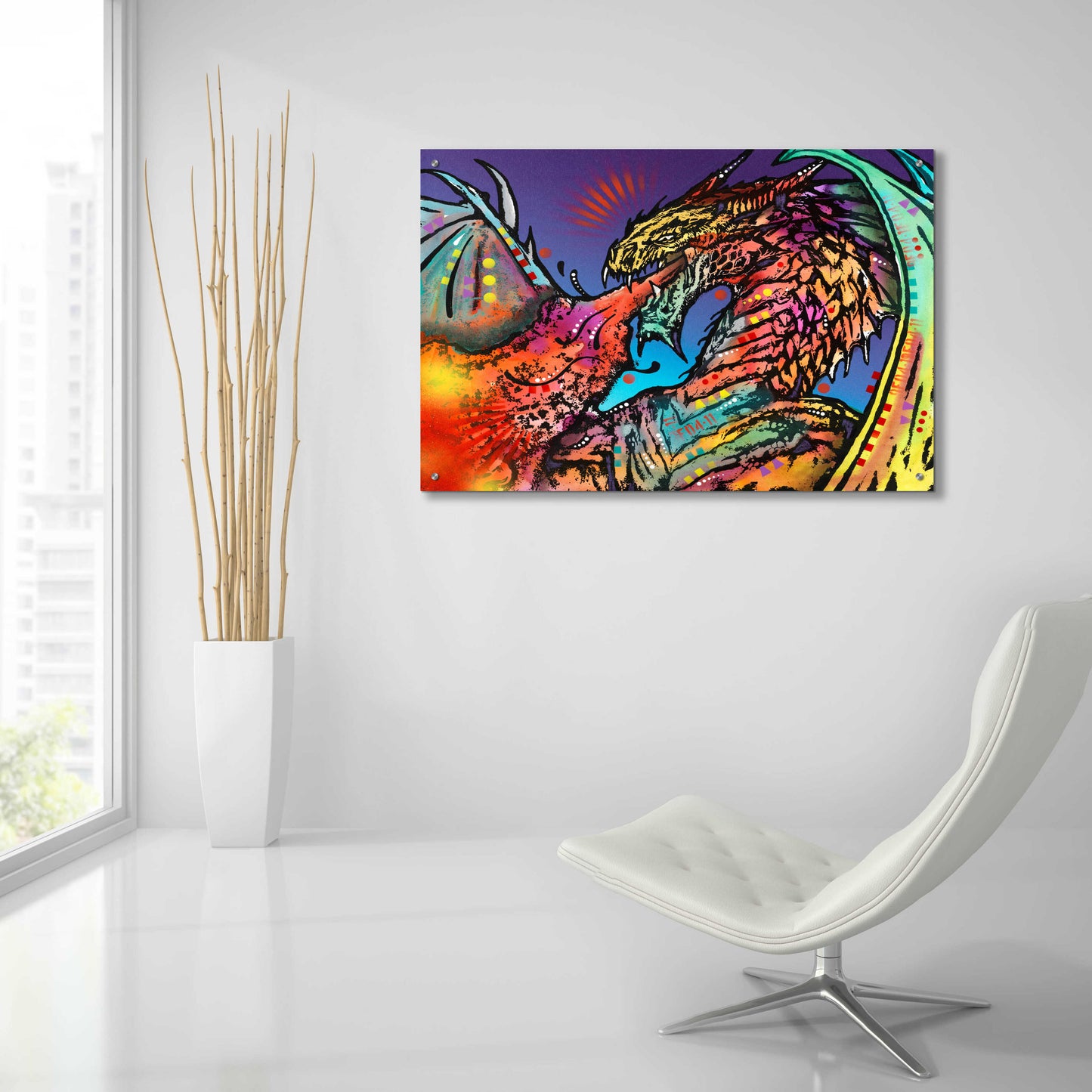 Epic Art 'Dragon Fire' by Dean Russo, Acrylic Glass Wall Art,36x24