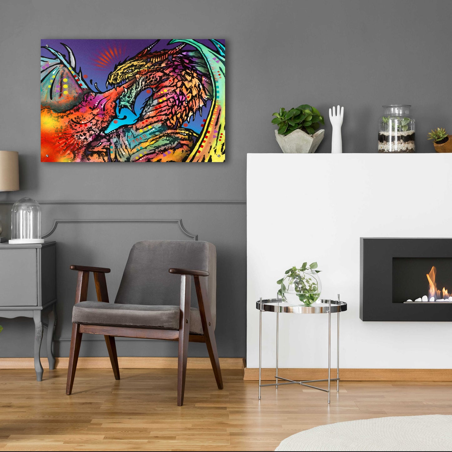 Epic Art 'Dragon Fire' by Dean Russo, Acrylic Glass Wall Art,36x24