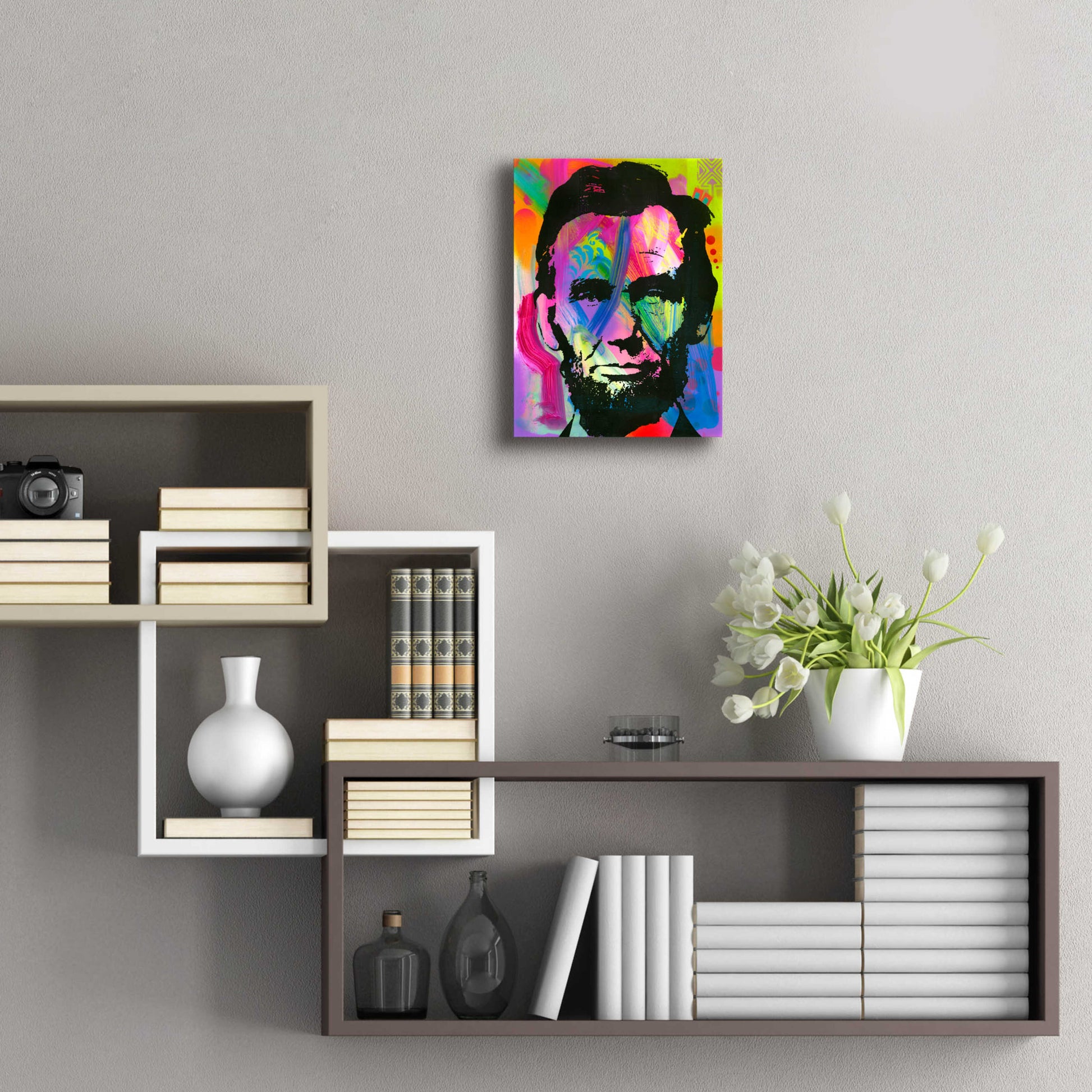 Epic Art 'Abraham Lincoln blue years' by Dean Russo, Acrylic Glass Wall Art,12x16