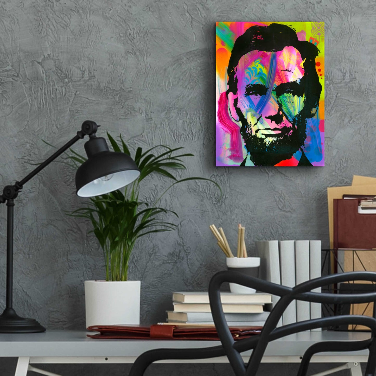 Epic Art 'Abraham Lincoln blue years' by Dean Russo, Acrylic Glass Wall Art,12x16