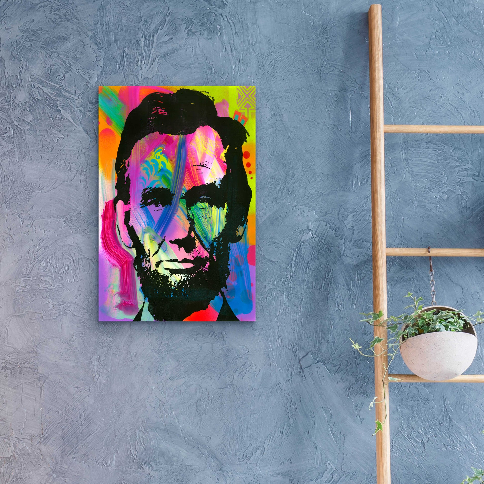 Epic Art 'Abraham Lincoln blue years' by Dean Russo, Acrylic Glass Wall Art,16x24