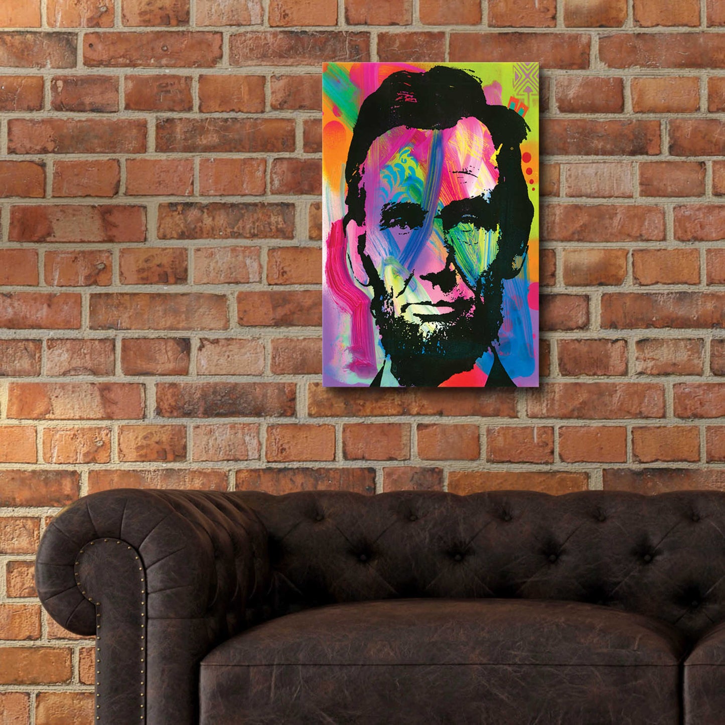 Epic Art 'Abraham Lincoln blue years' by Dean Russo, Acrylic Glass Wall Art,16x24