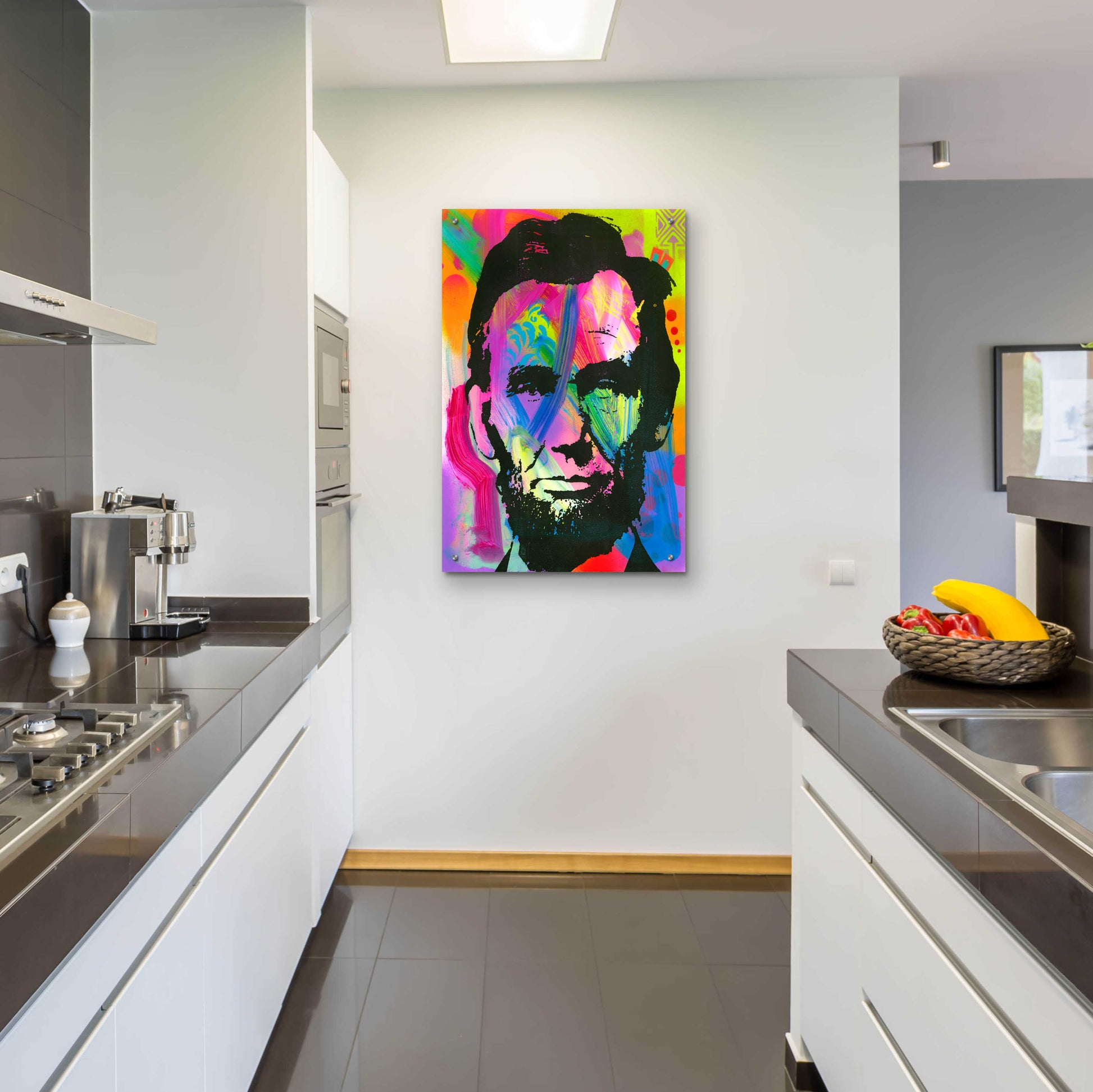 Epic Art 'Abraham Lincoln blue years' by Dean Russo, Acrylic Glass Wall Art,24x36