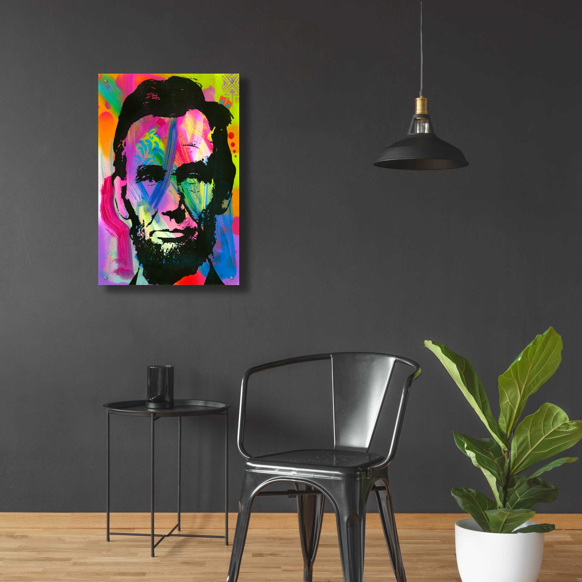 Epic Art 'Abraham Lincoln blue years' by Dean Russo, Acrylic Glass Wall Art,24x36