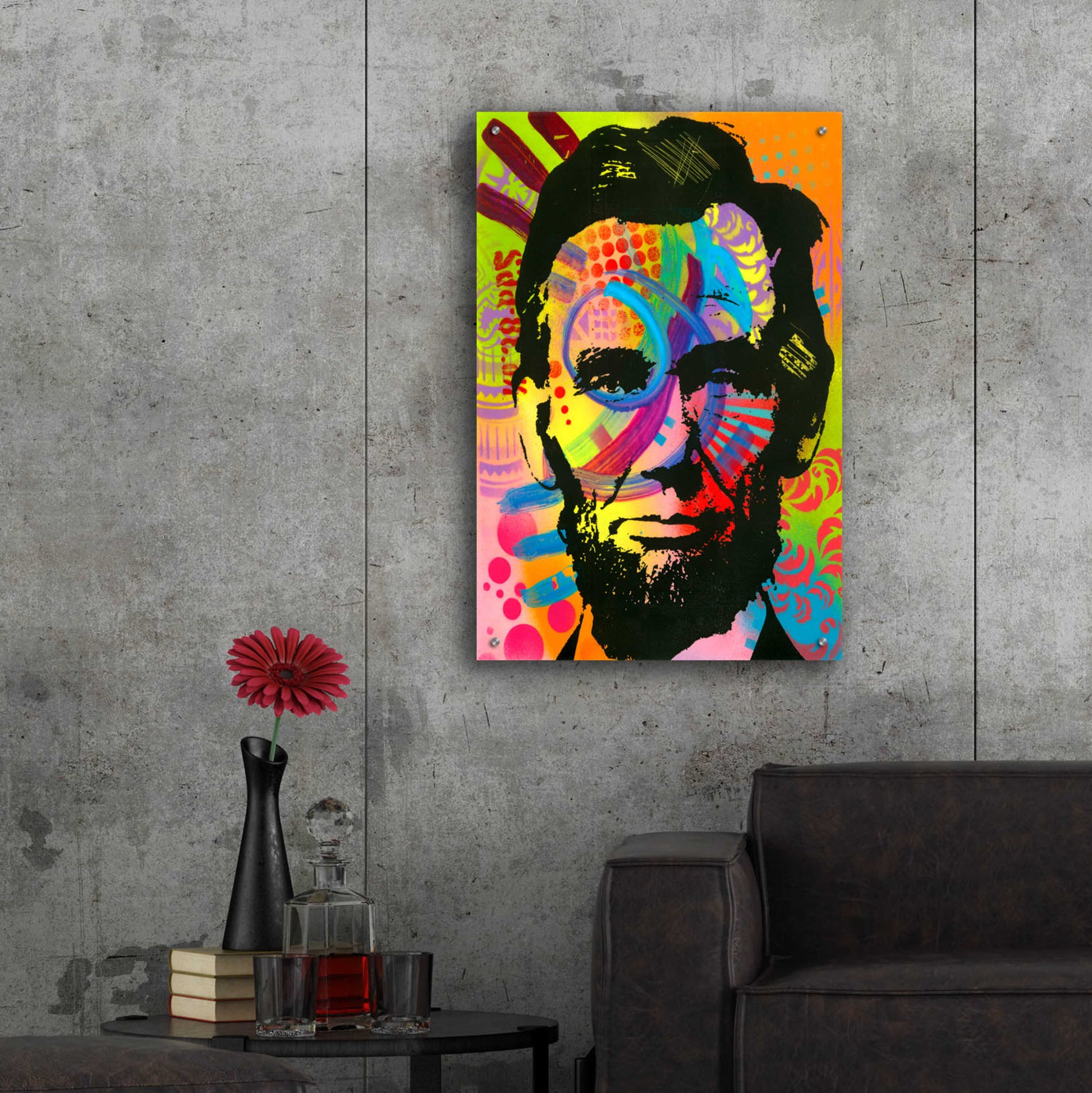 Epic Art 'Abraham Lincoln yeah bro' by Dean Russo, Acrylic Glass Wall Art,24x36