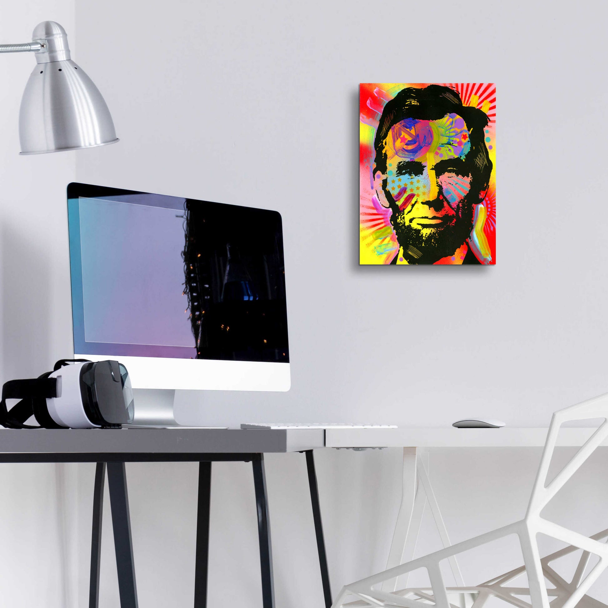 Epic Art 'Lincoln War Paint' by Dean Russo, Acrylic Glass Wall Art,12x16