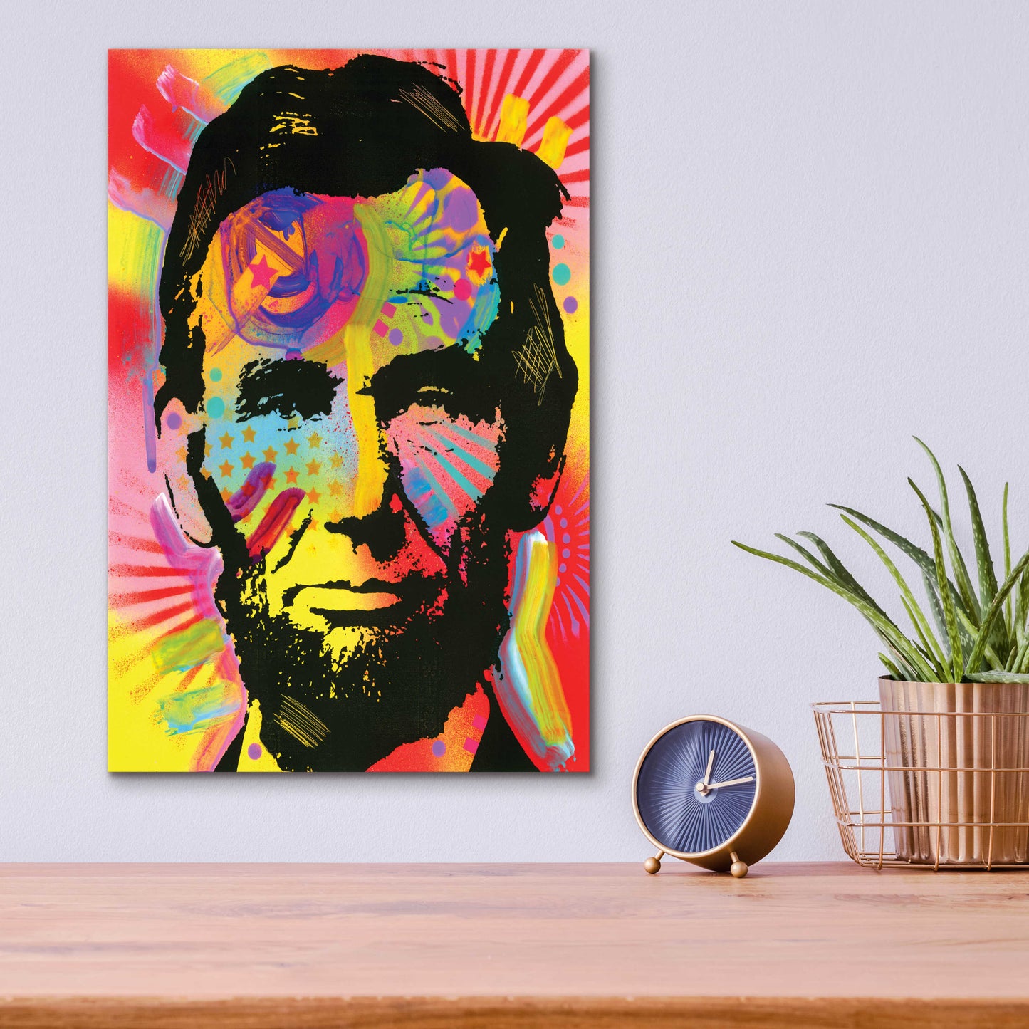 Epic Art 'Lincoln War Paint' by Dean Russo, Acrylic Glass Wall Art,12x16