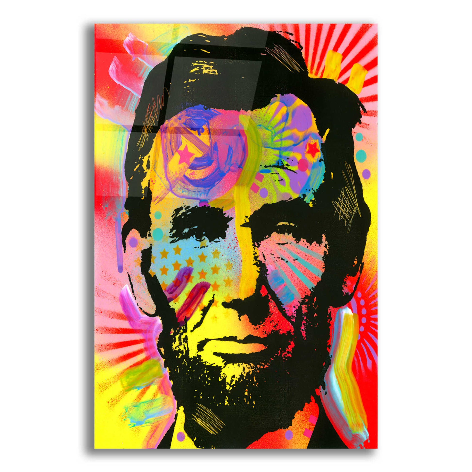 Epic Art 'Lincoln War Paint' by Dean Russo, Acrylic Glass Wall Art,12x16