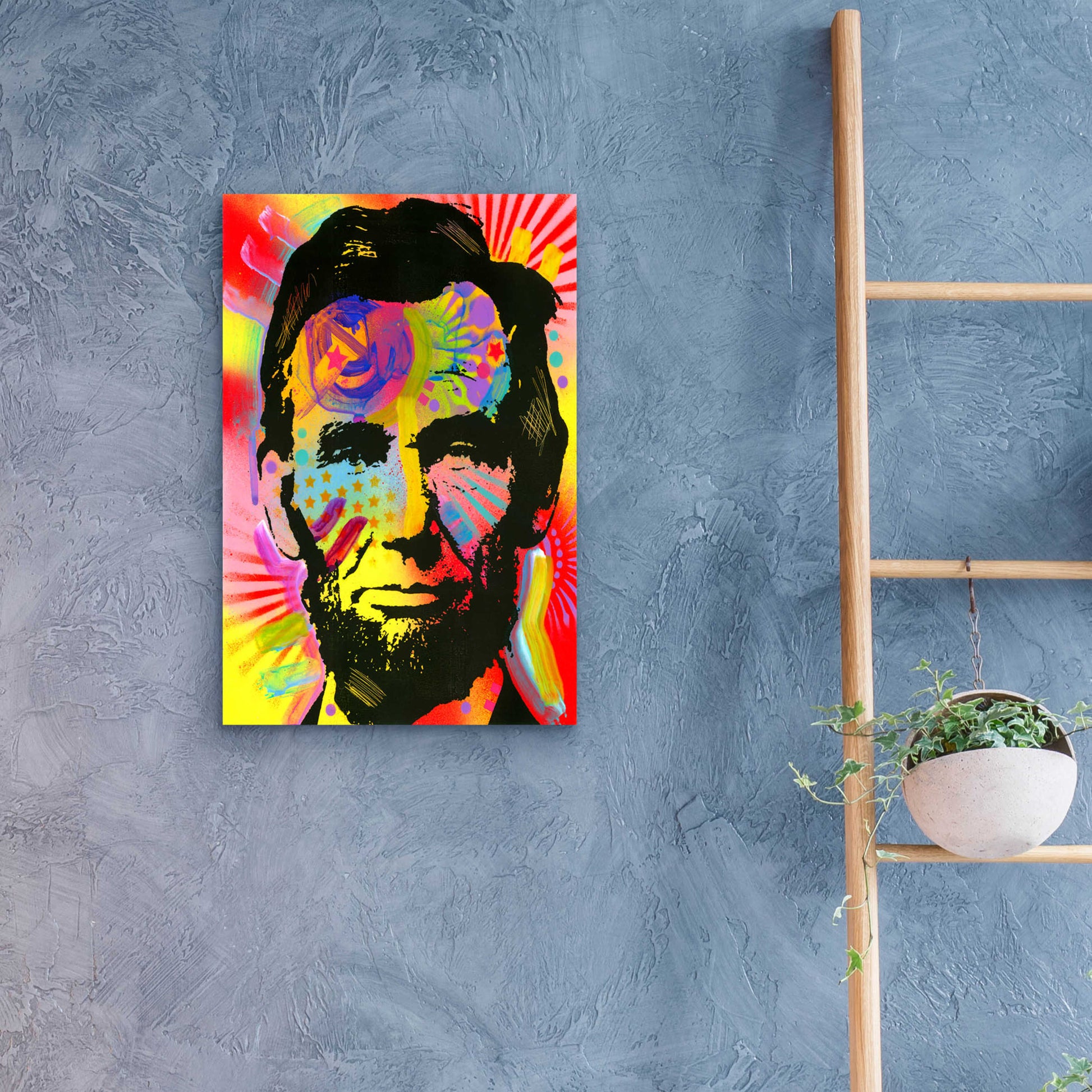 Epic Art 'Lincoln War Paint' by Dean Russo, Acrylic Glass Wall Art,16x24