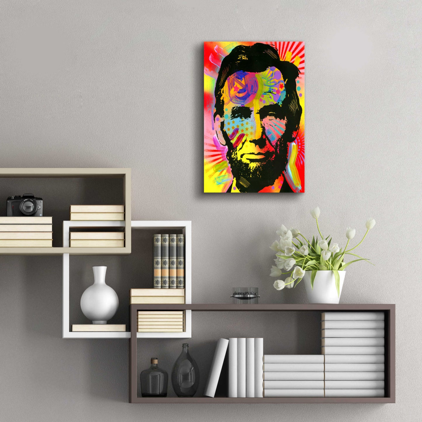 Epic Art 'Lincoln War Paint' by Dean Russo, Acrylic Glass Wall Art,16x24