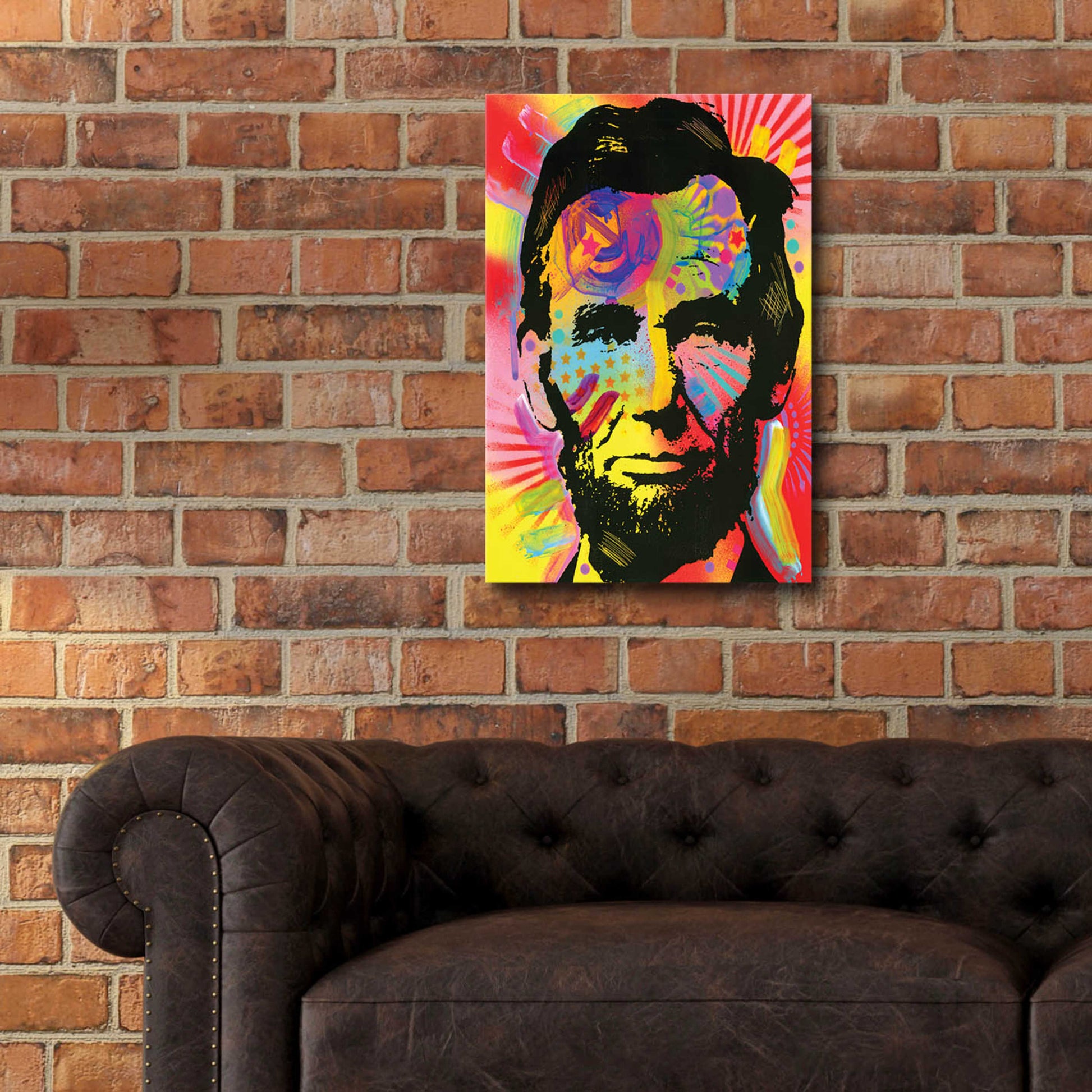 Epic Art 'Lincoln War Paint' by Dean Russo, Acrylic Glass Wall Art,16x24