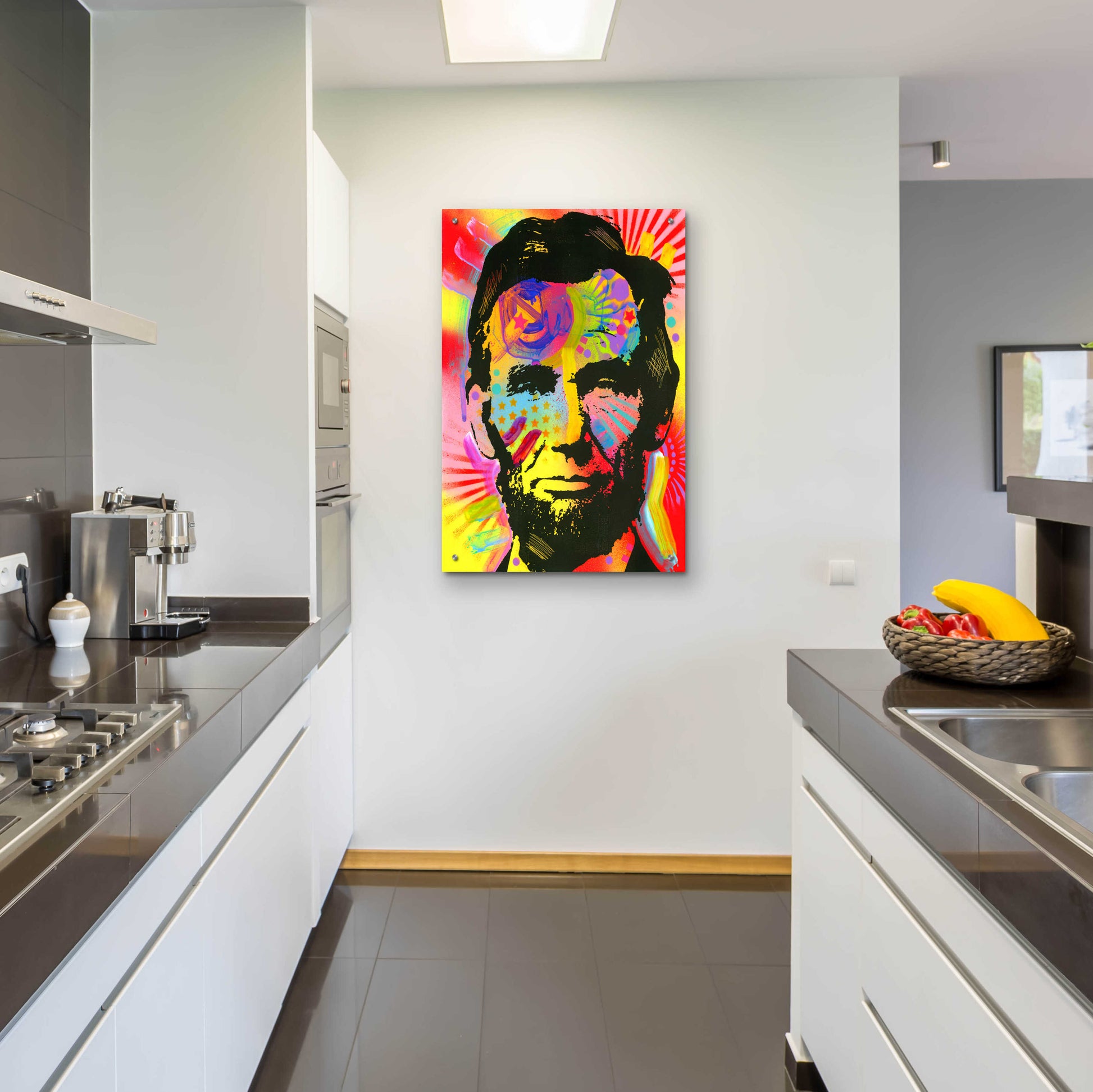 Epic Art 'Lincoln War Paint' by Dean Russo, Acrylic Glass Wall Art,24x36