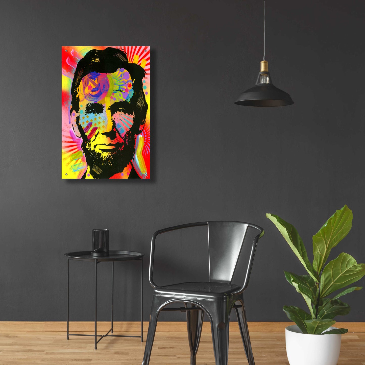 Epic Art 'Lincoln War Paint' by Dean Russo, Acrylic Glass Wall Art,24x36