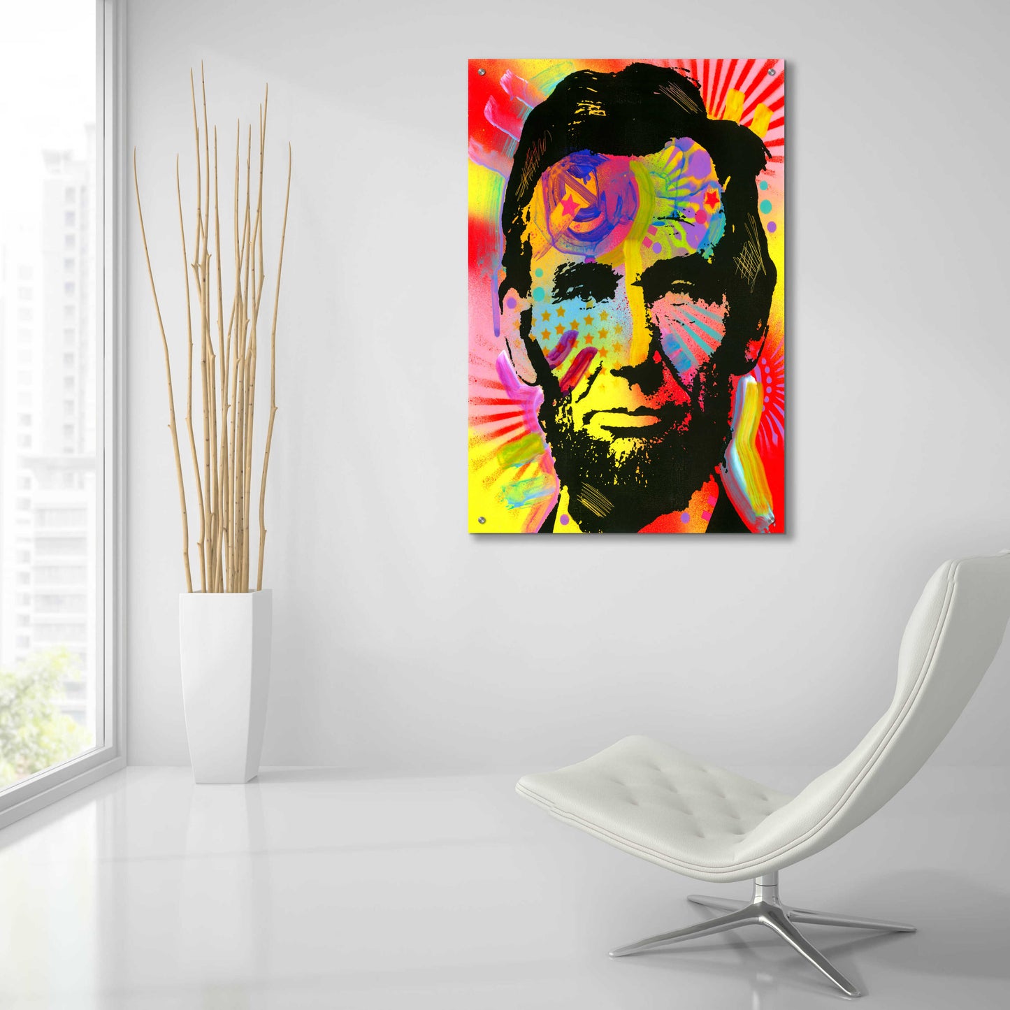 Epic Art 'Lincoln War Paint' by Dean Russo, Acrylic Glass Wall Art,24x36