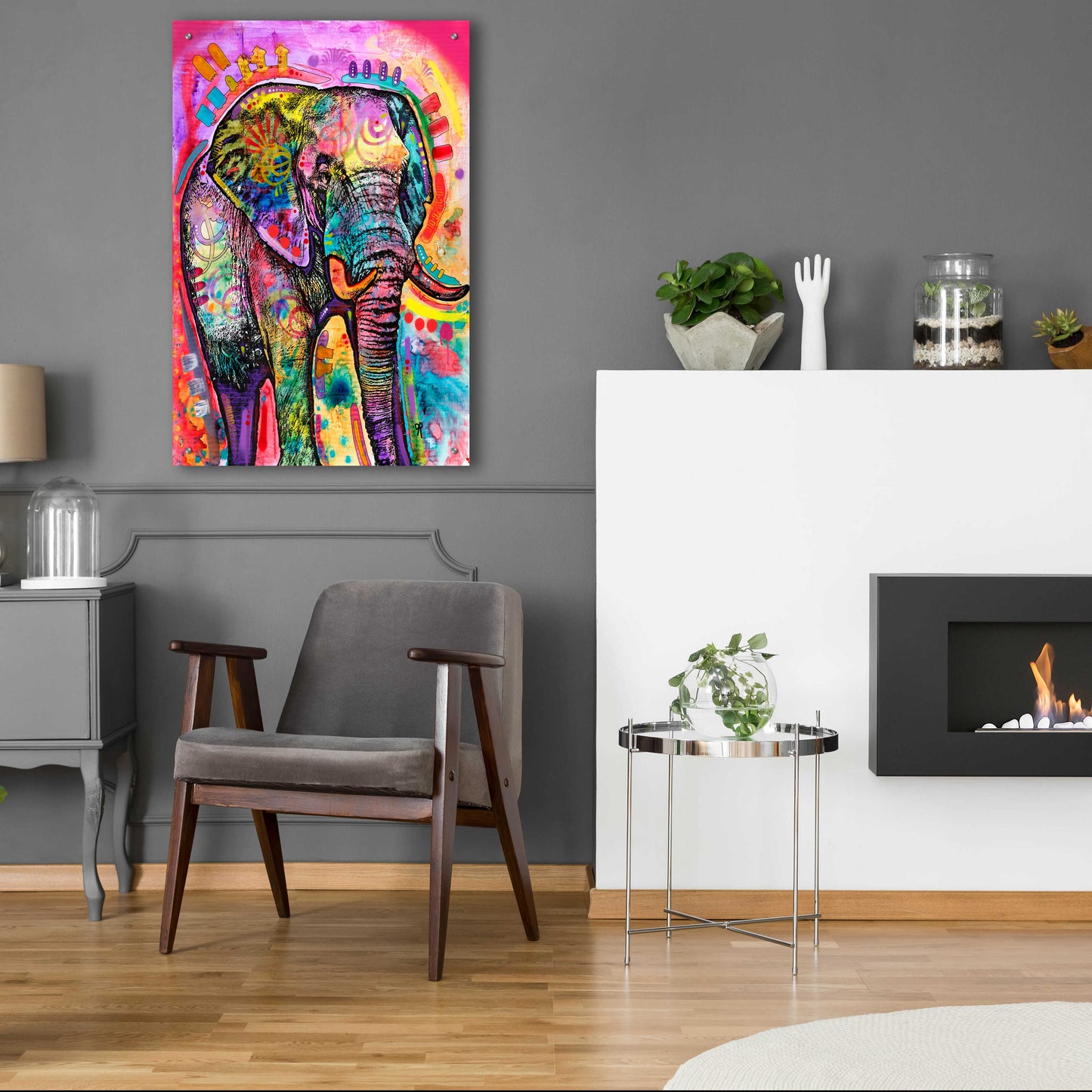 Epic Art 'Elephant in Charge' by Dean Russo, Acrylic Glass Wall Art,24x36