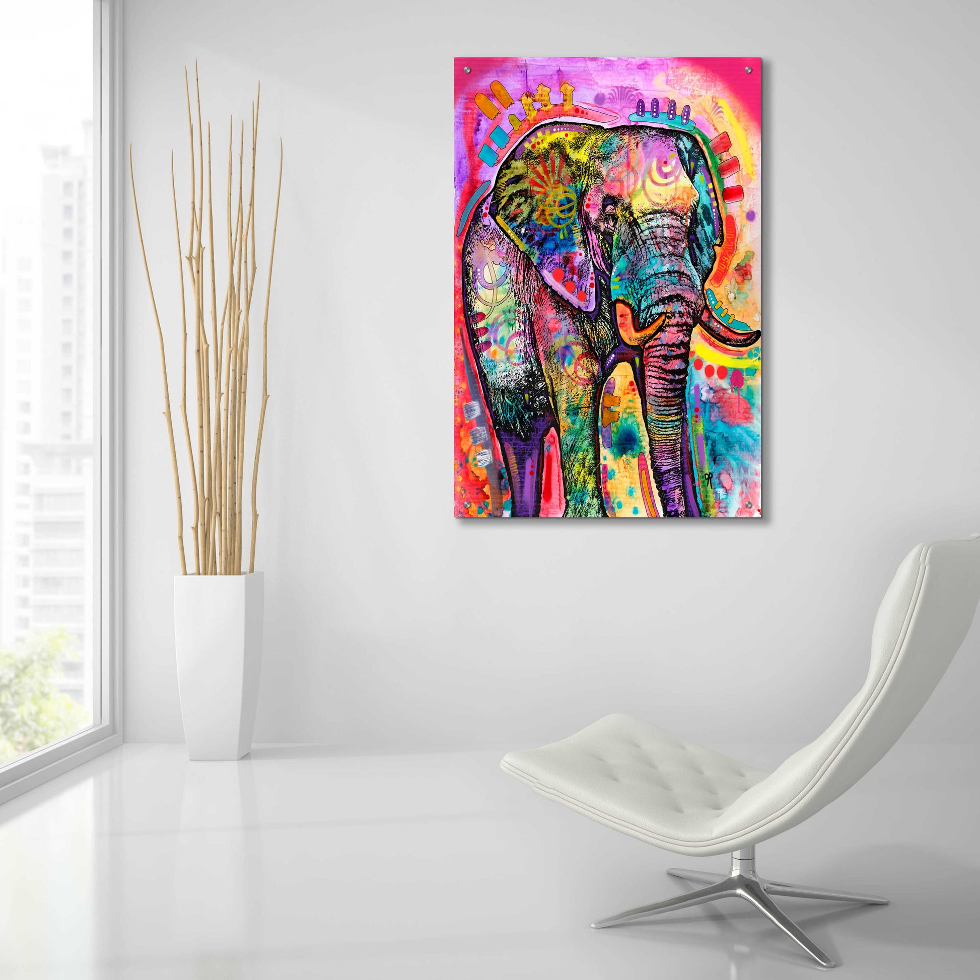 Epic Art 'Elephant in Charge' by Dean Russo, Acrylic Glass Wall Art,24x36