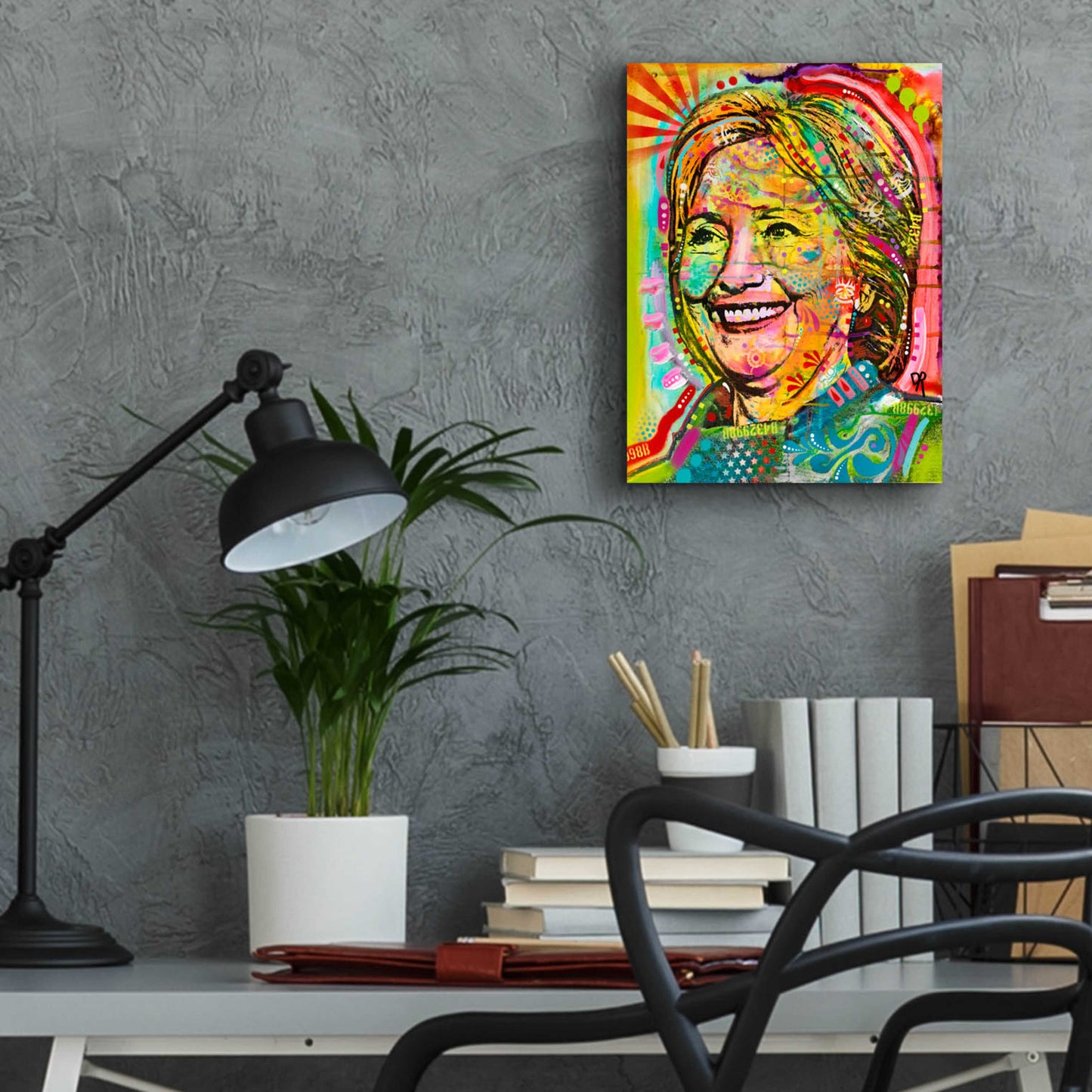 Epic Art 'Hillary' by Dean Russo, Acrylic Glass Wall Art,12x16