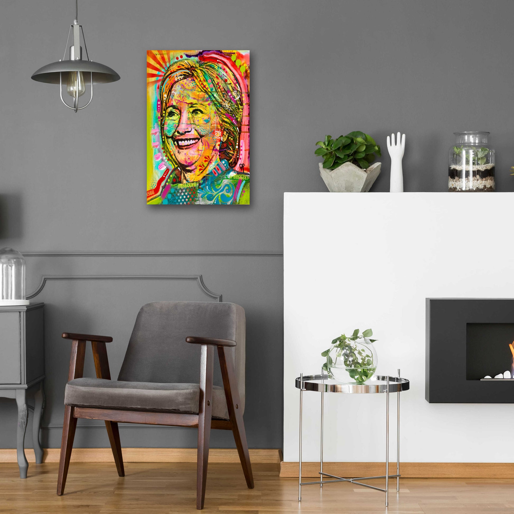 Epic Art 'Hillary' by Dean Russo, Acrylic Glass Wall Art,16x24