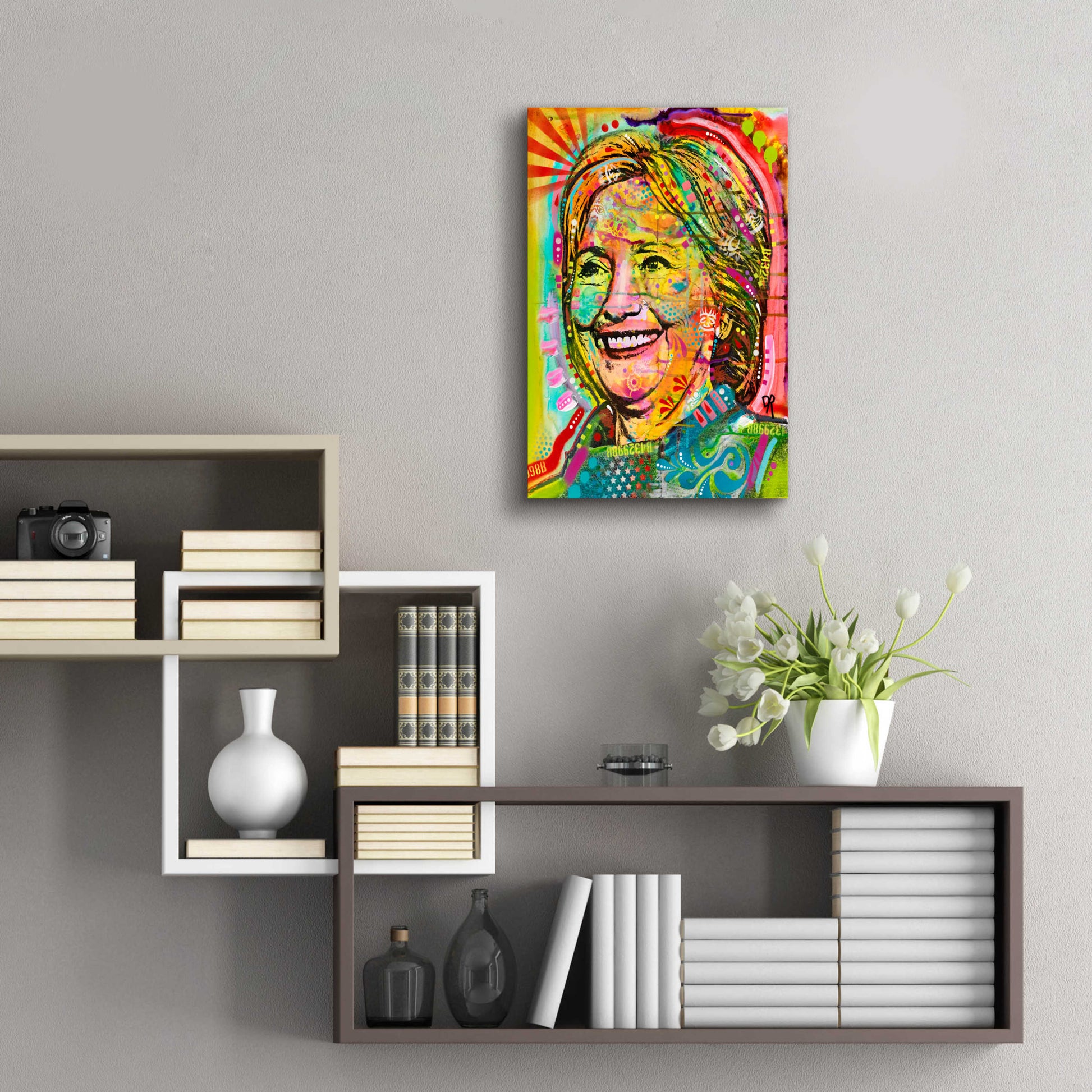 Epic Art 'Hillary' by Dean Russo, Acrylic Glass Wall Art,16x24