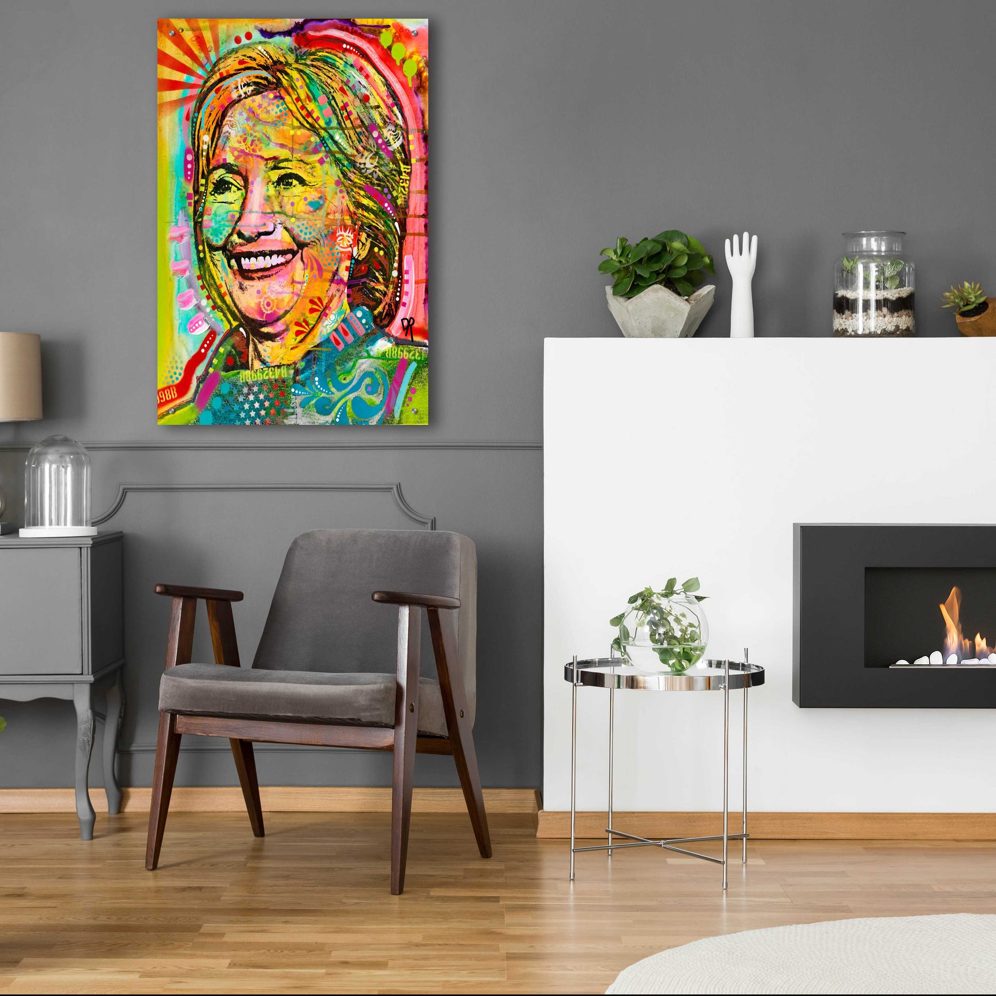 Epic Art 'Hillary' by Dean Russo, Acrylic Glass Wall Art,24x36