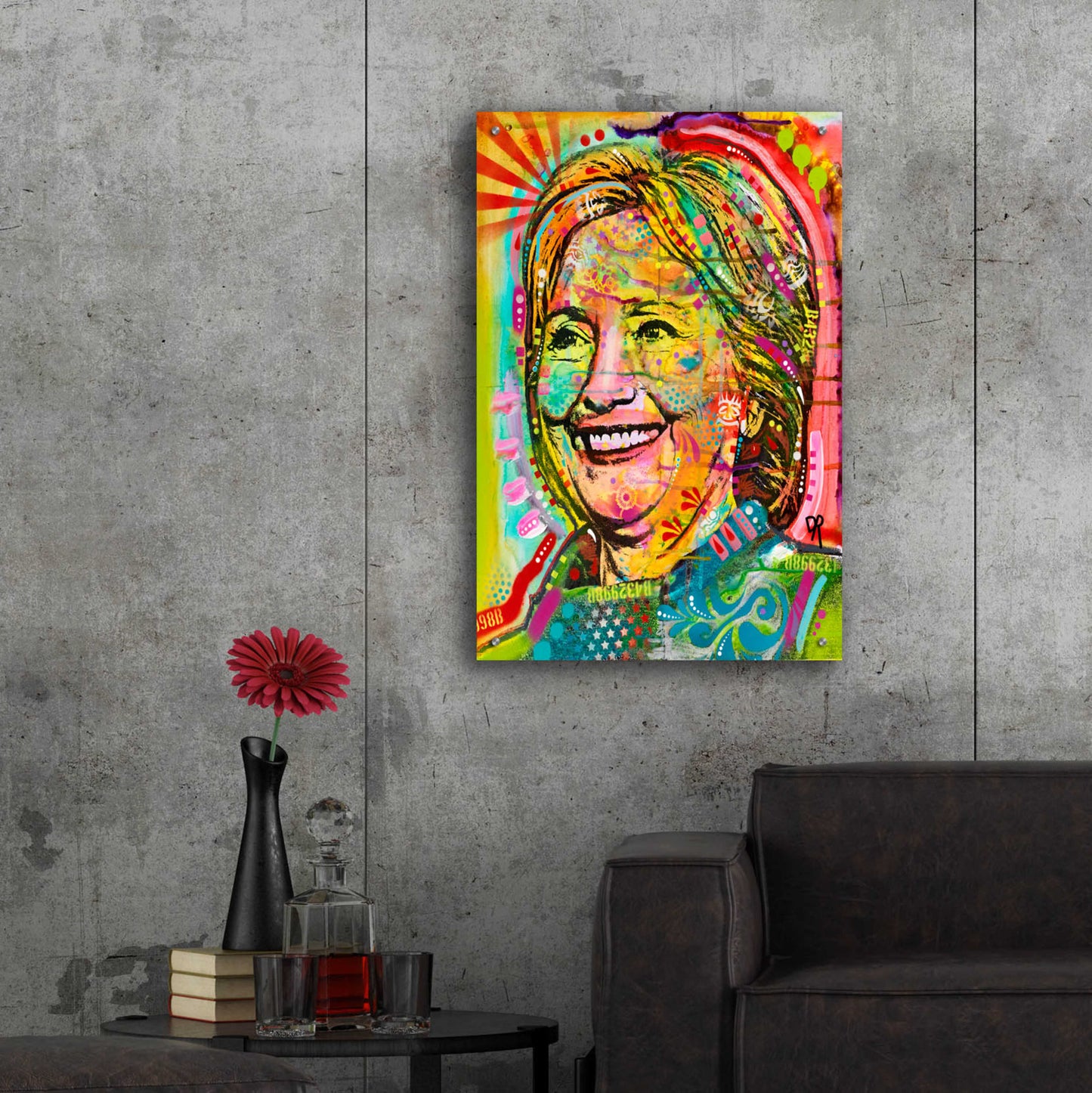 Epic Art 'Hillary' by Dean Russo, Acrylic Glass Wall Art,24x36