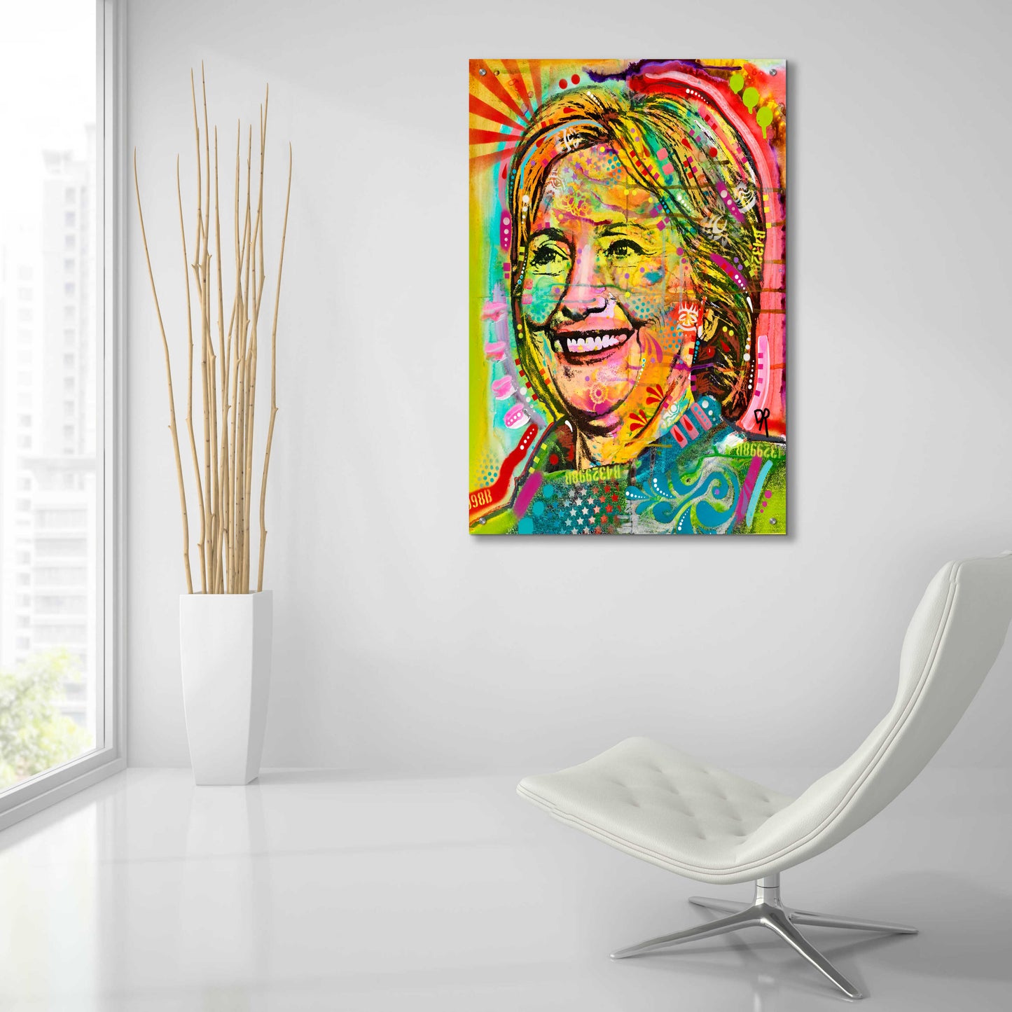 Epic Art 'Hillary' by Dean Russo, Acrylic Glass Wall Art,24x36