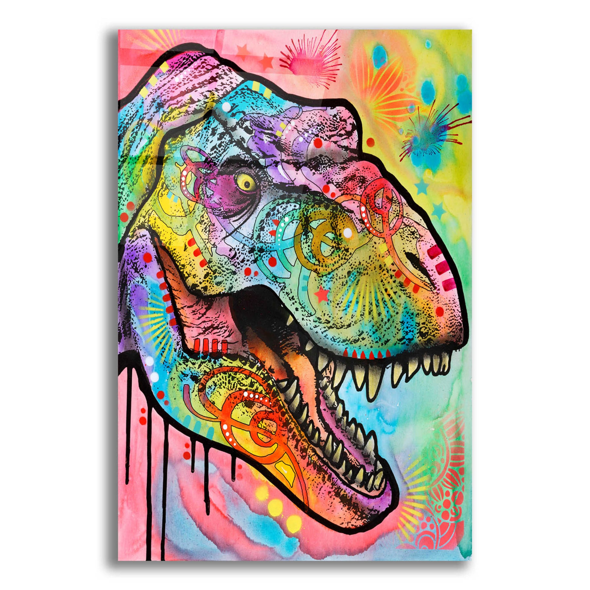 Epic Art 'T Rex 1' by Dean Russo, Acrylic Glass Wall Art,16x24