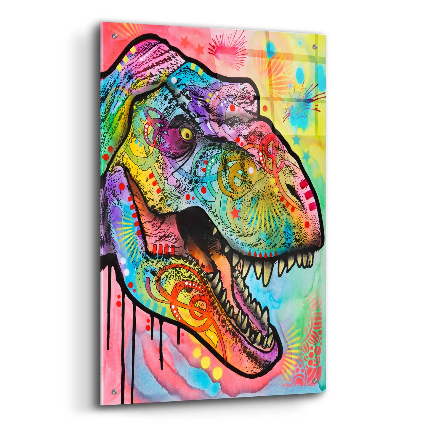 Epic Art 'T Rex 1' by Dean Russo, Acrylic Glass Wall Art,24x36